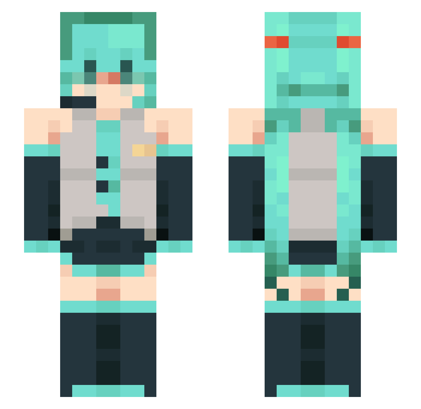 SheltieLucy Minecraft skin, front and back view