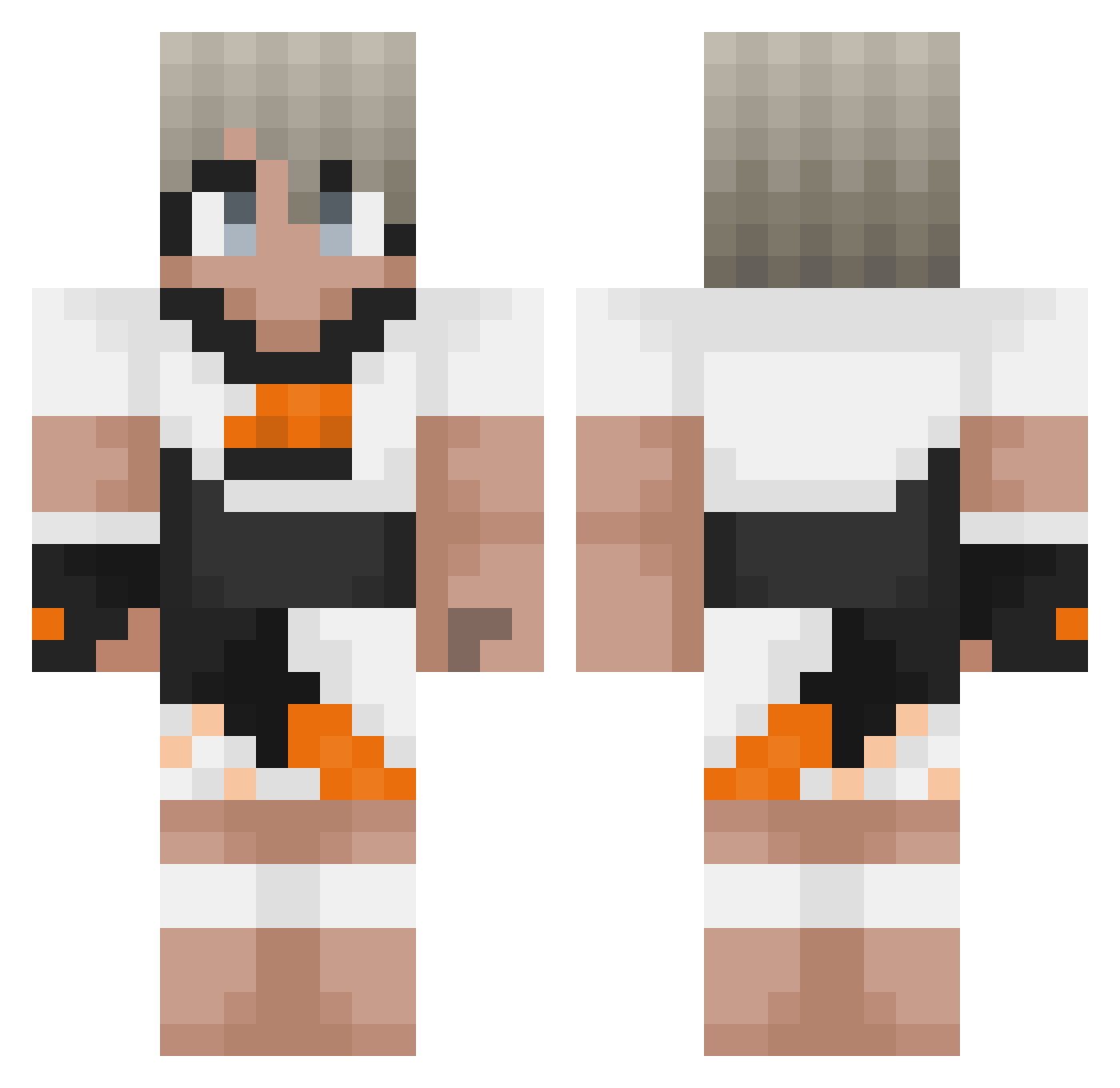 Brevilin Minecraft skin, front and back view