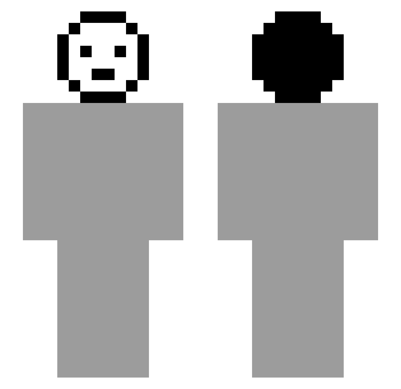 Rubinko27 Minecraft skin, front and back view
