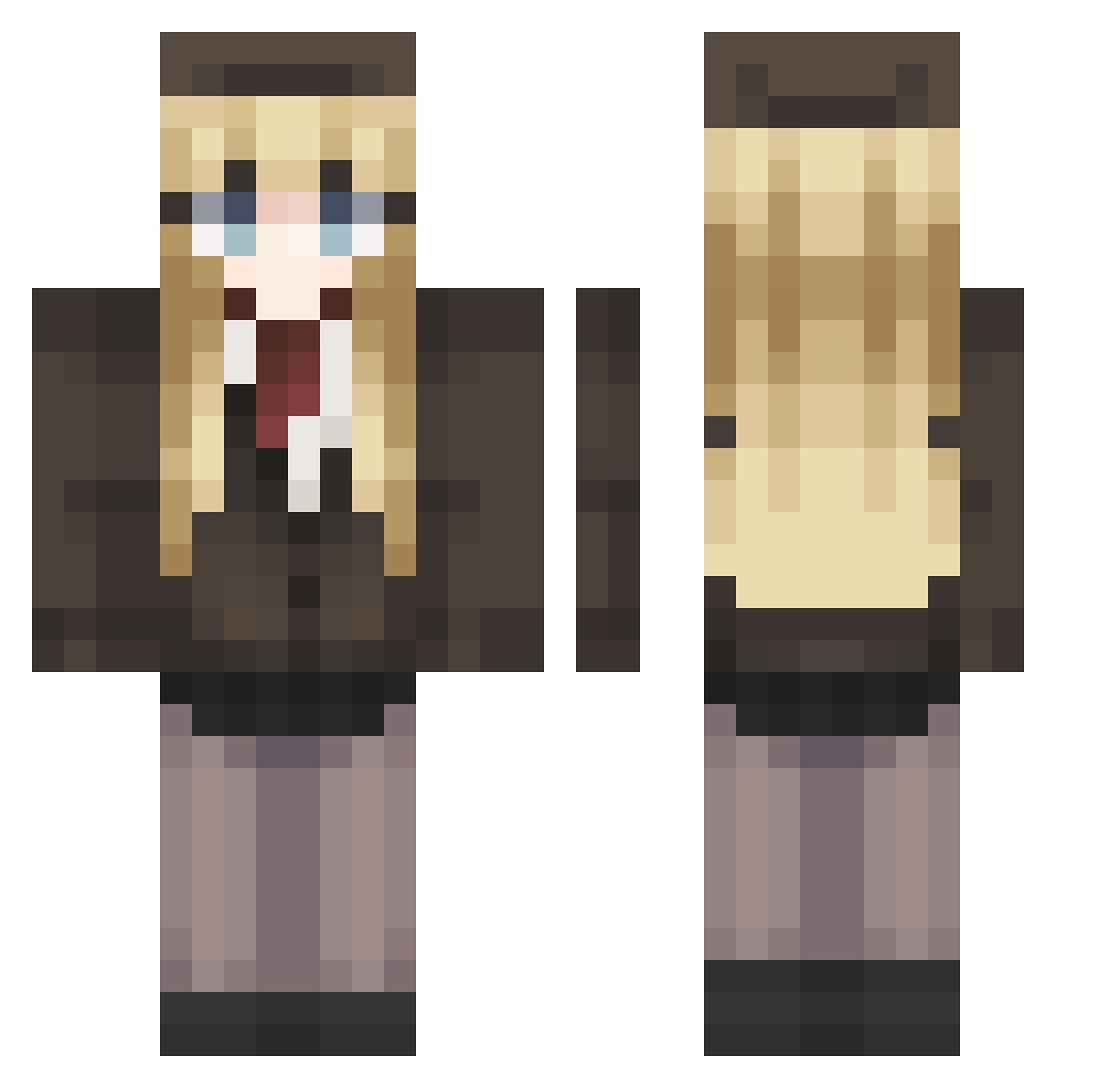7Shirley Minecraft skin, front and back view