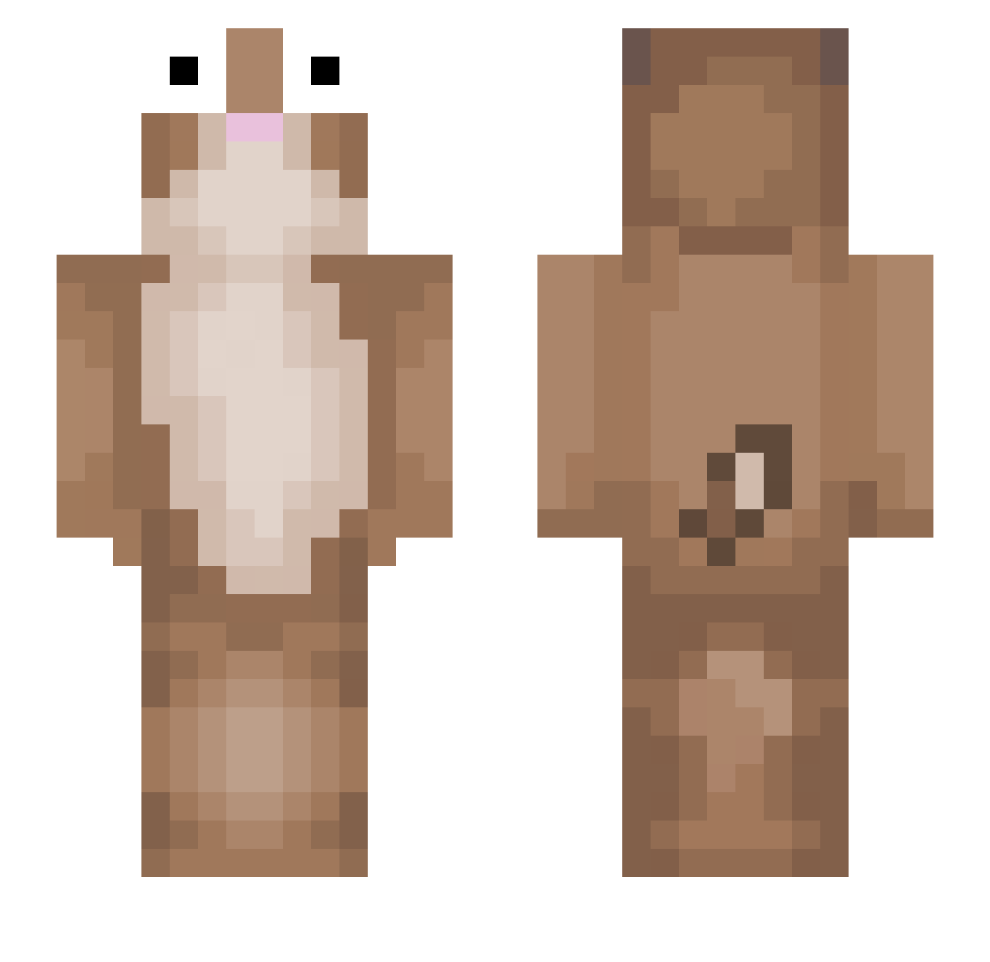 hamsty1 Minecraft skin, front and back view