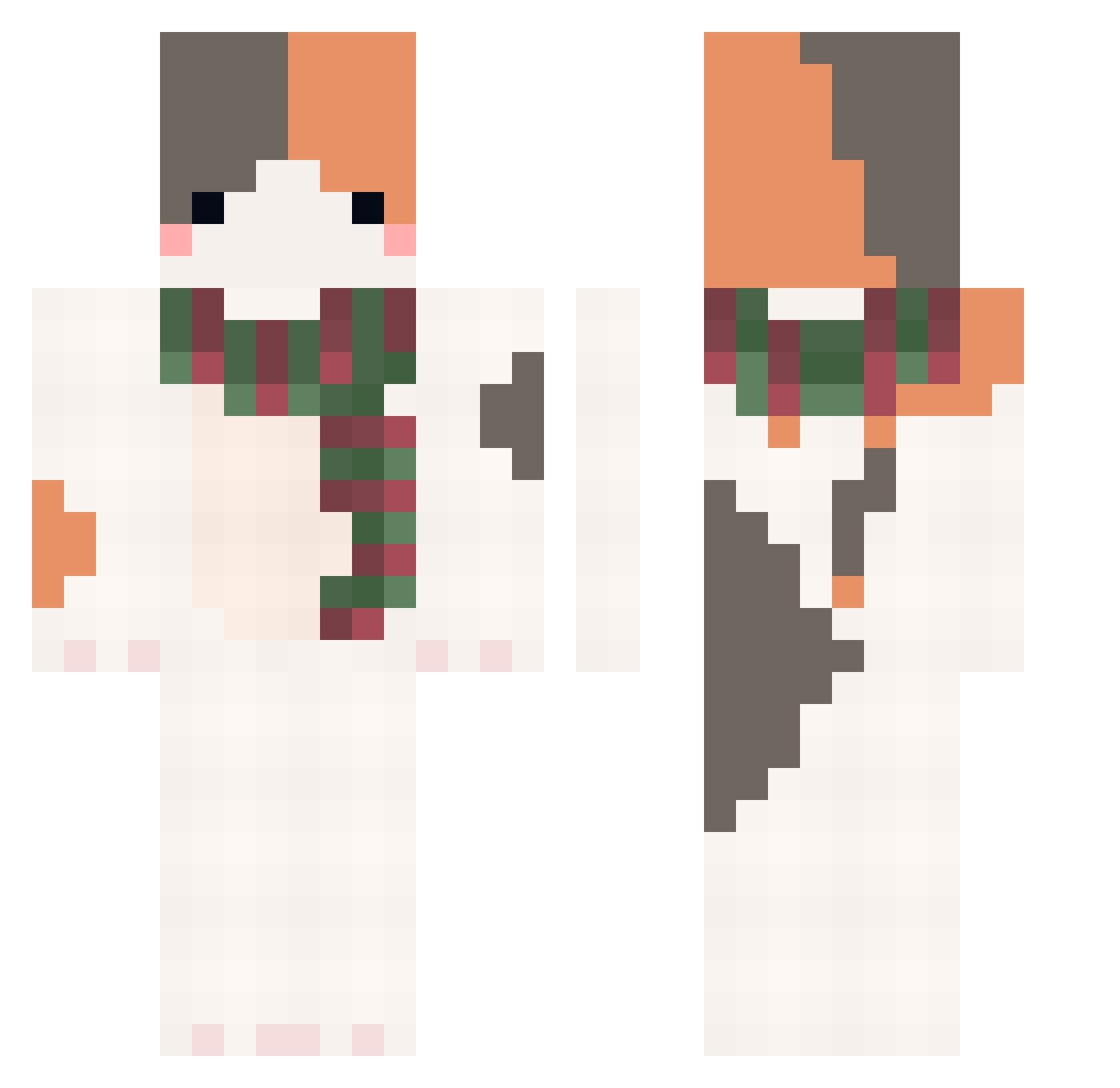 P_Penguin Minecraft skin, front and back view