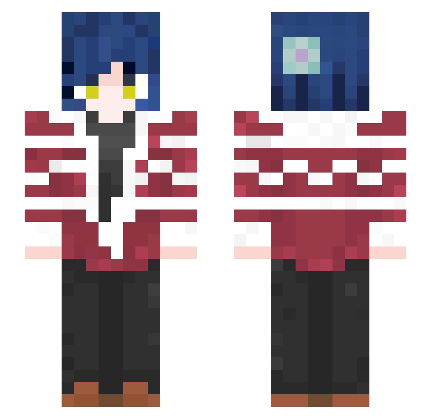 LorizZZZZ Minecraft skin, front and back view