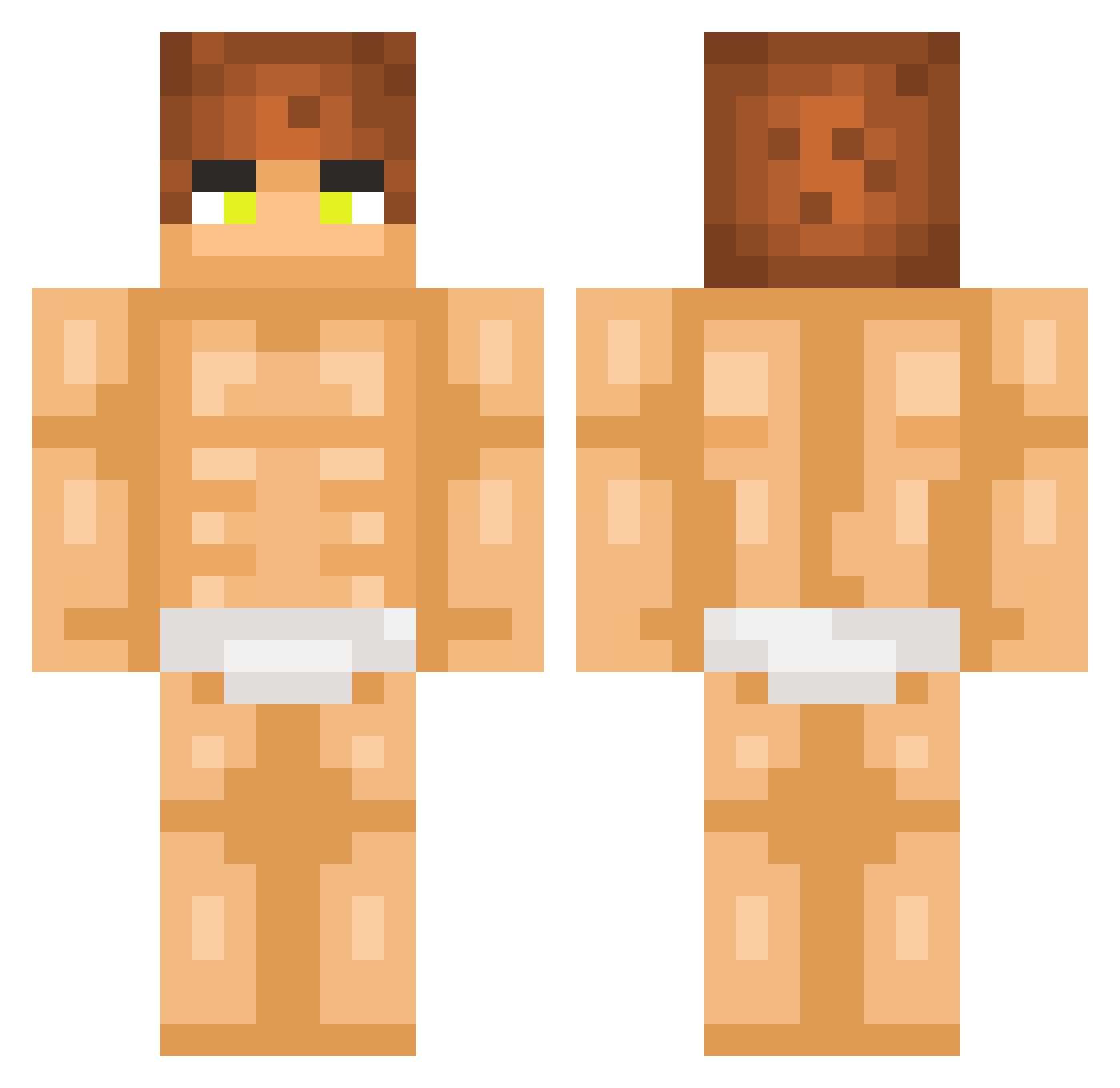 OziPuzi Minecraft skin, front and back view