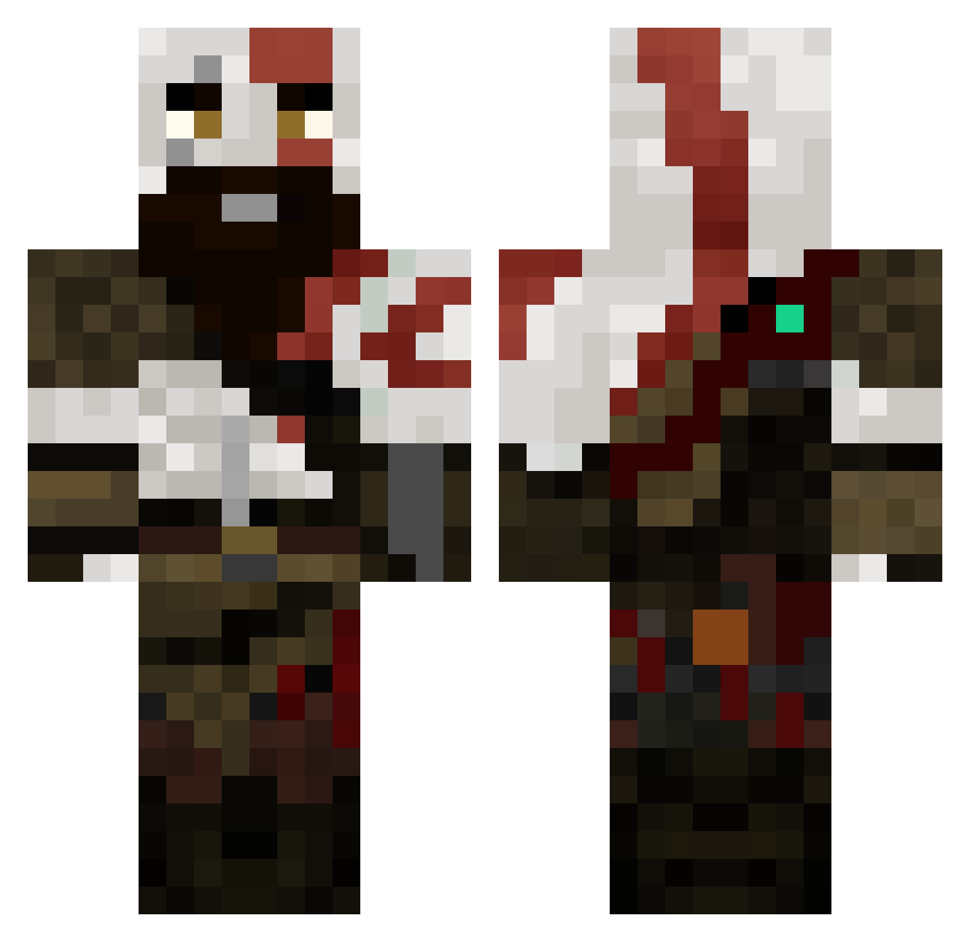 Hostaire Minecraft skin, front and back view