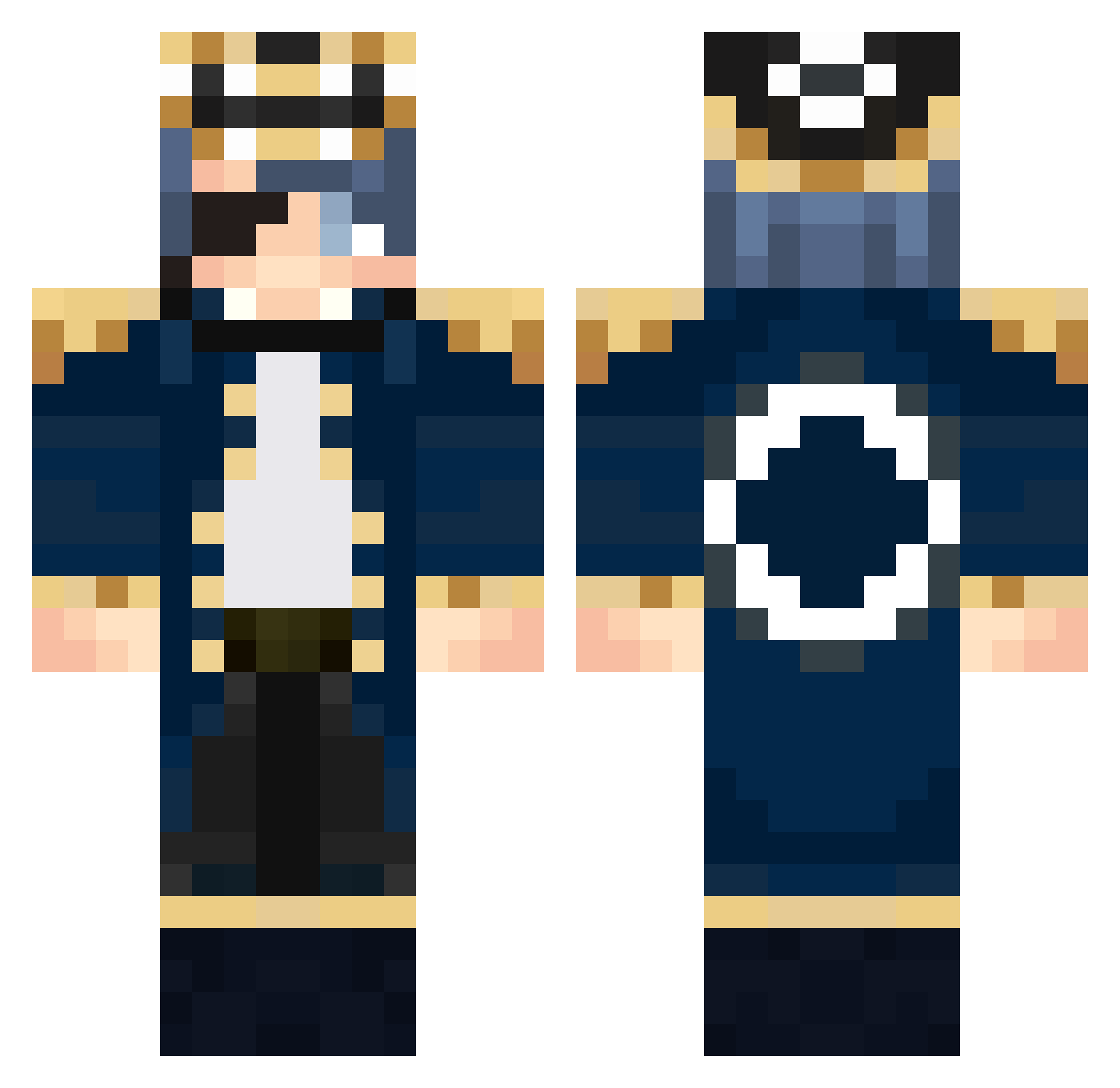 buddget Minecraft skin, front and back view