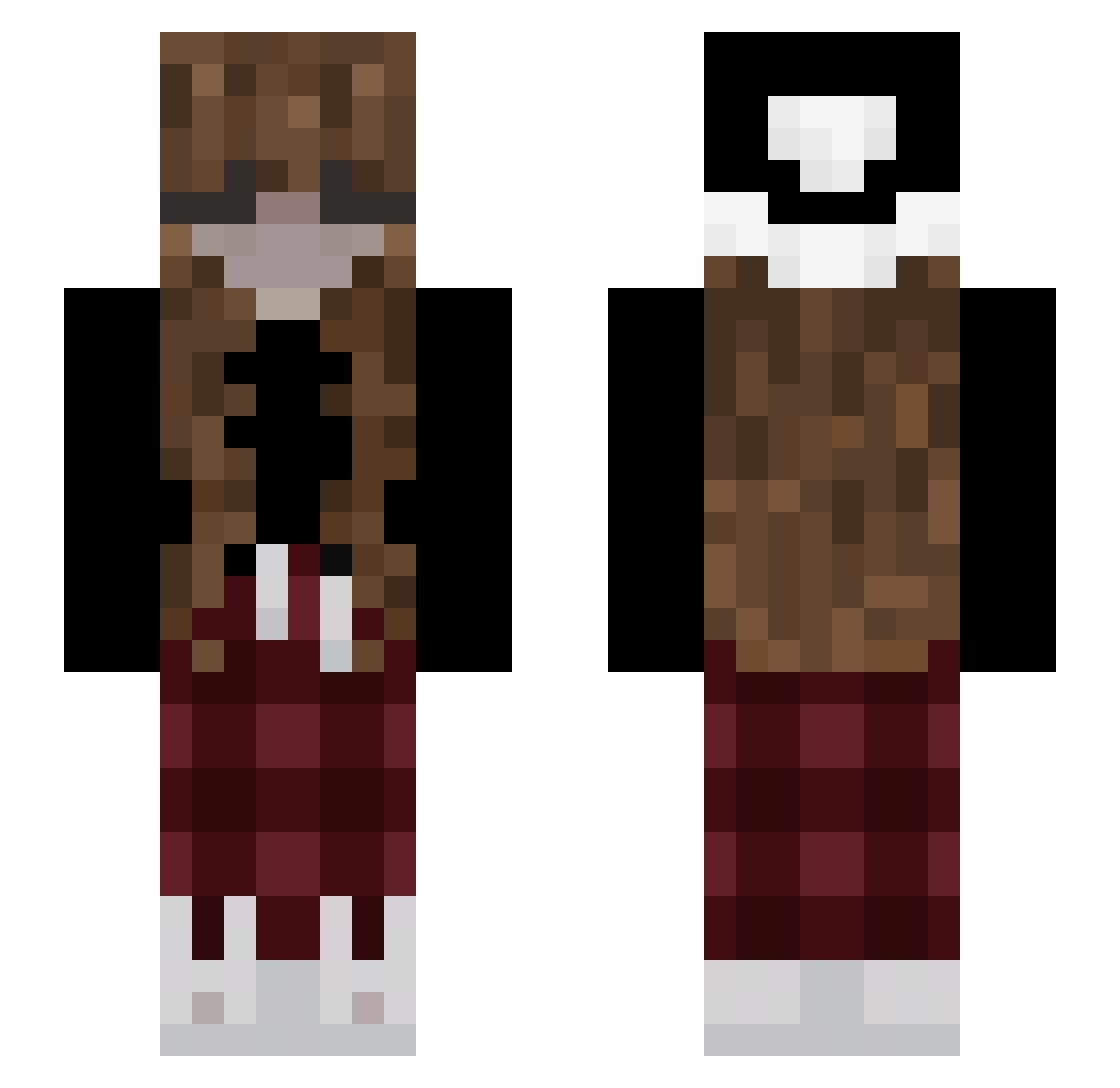 kait907 Minecraft skin, front and back view
