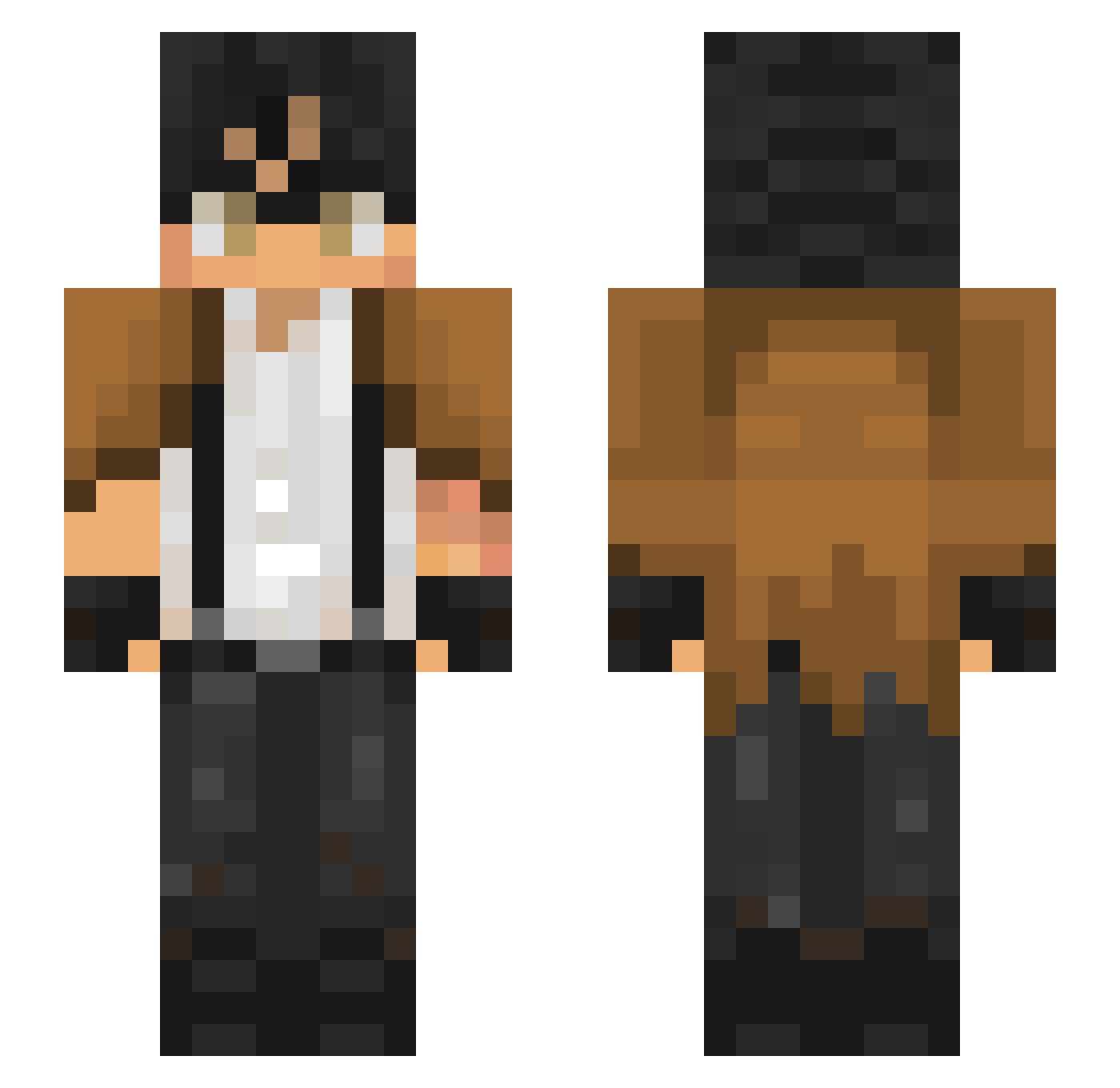 Meeptaziack Minecraft skin, front and back view