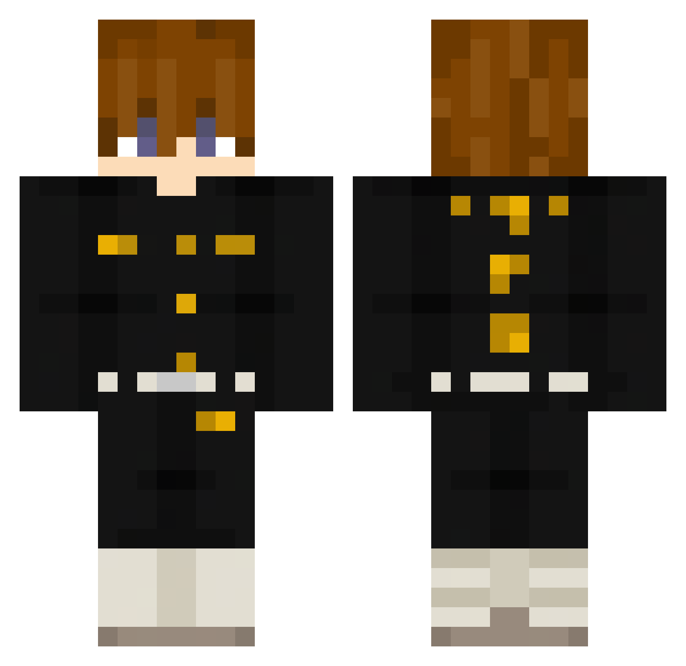 nrrh Minecraft skin, front and back view