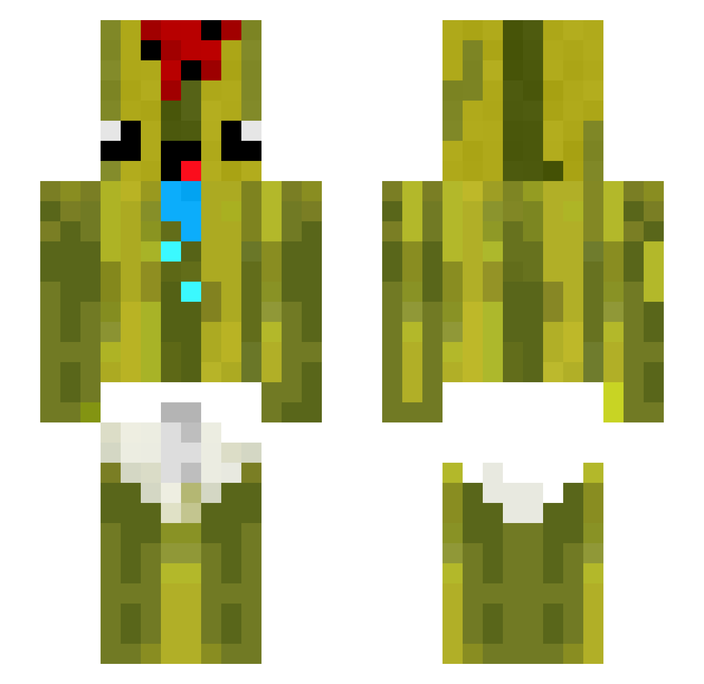 louihacker Minecraft skin, front and back view