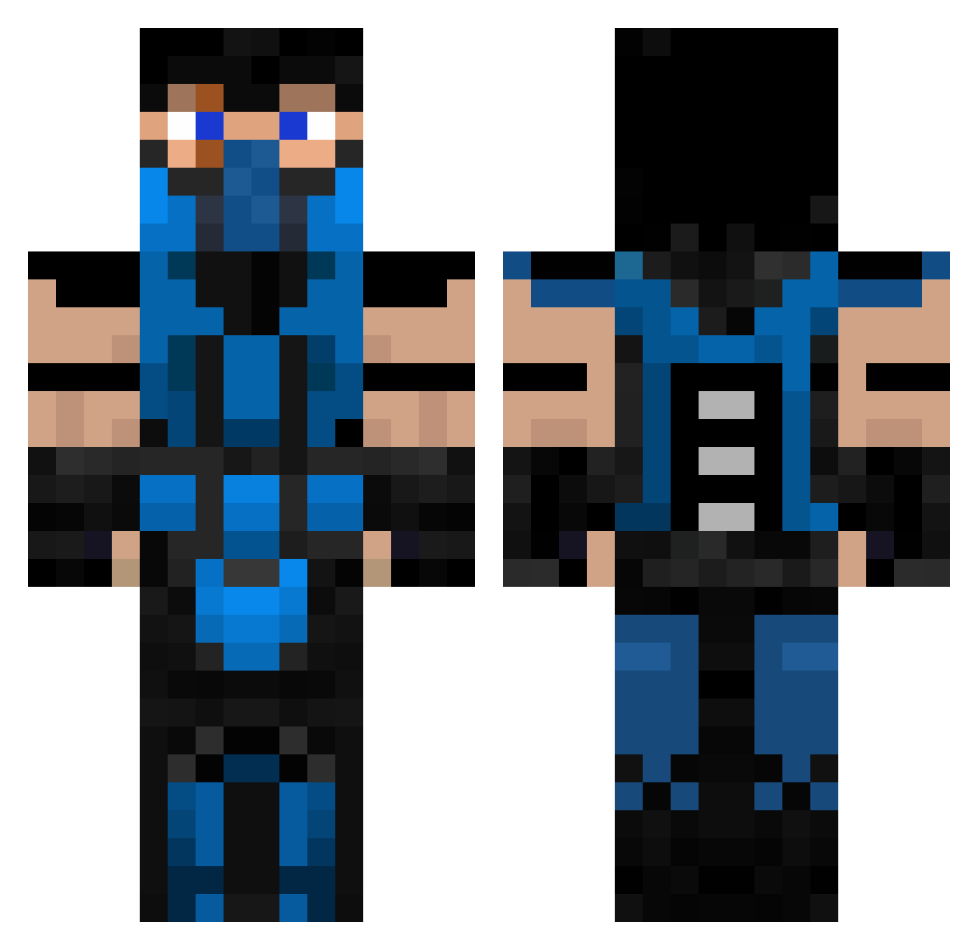 RumbletCs Minecraft skin, front and back view