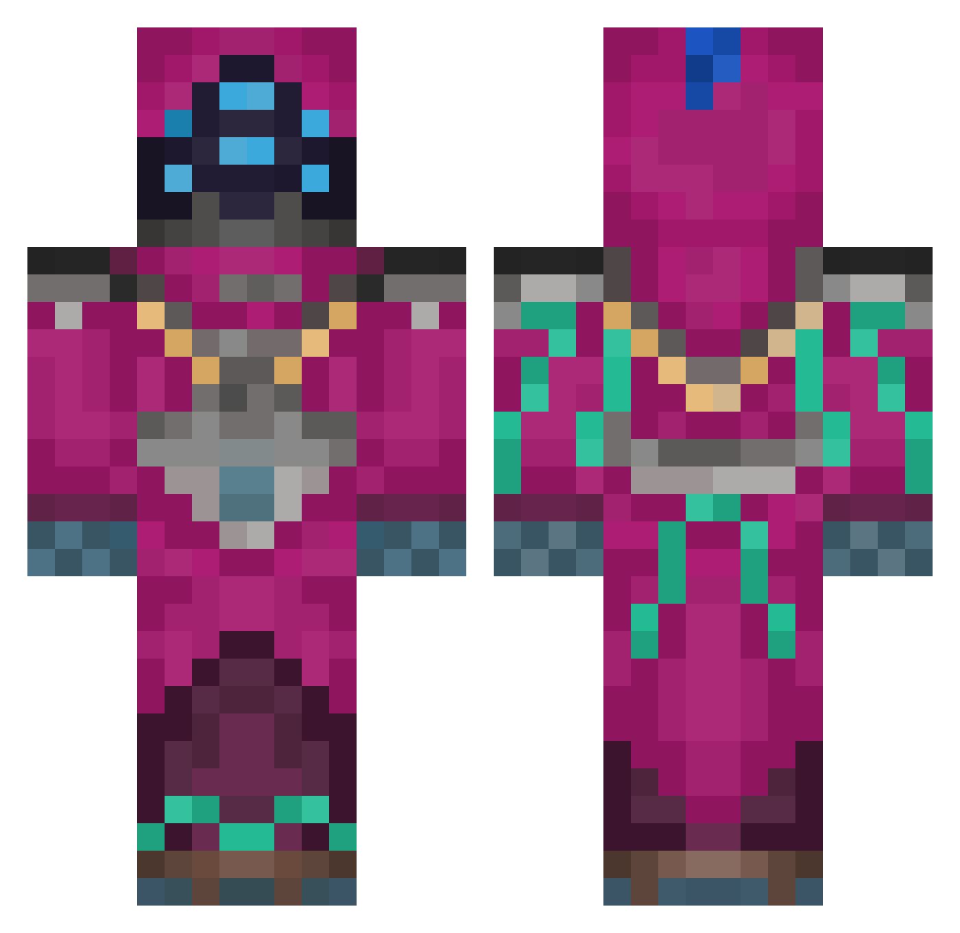 ToninOBarbeiro Minecraft skin, front and back view
