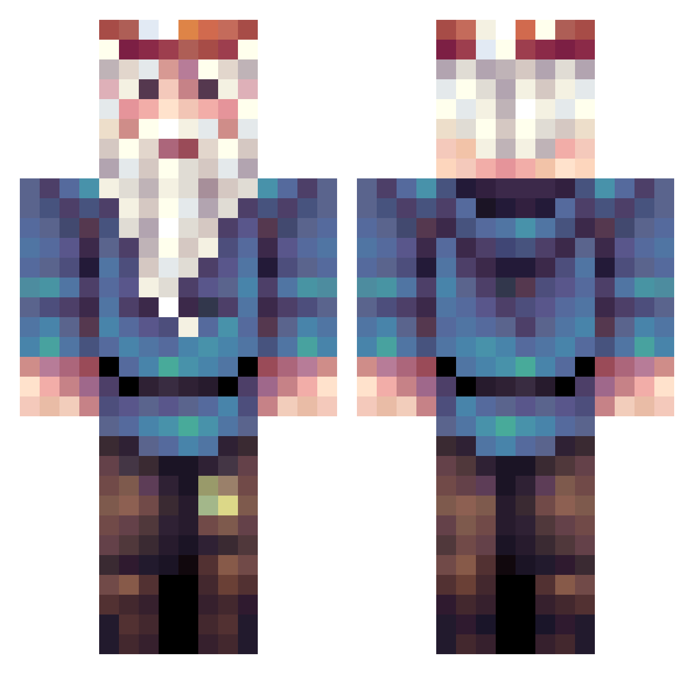 Fonlogen Minecraft skin, front and back view