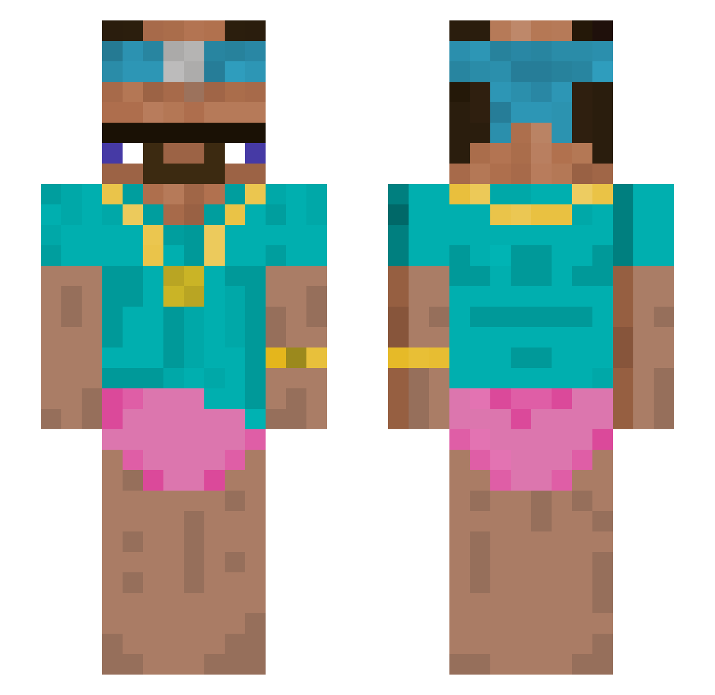 Relaxothegod Minecraft skin, front and back view