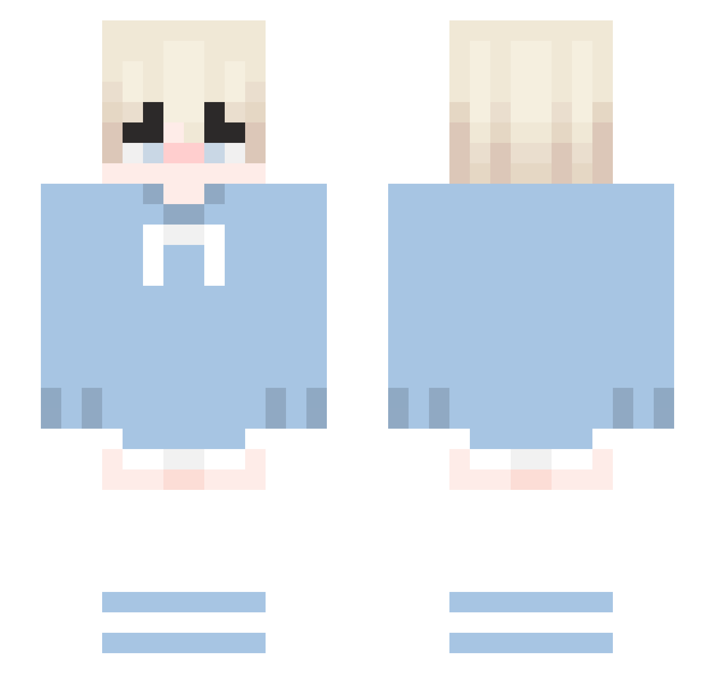 sasaparila Minecraft skin, front and back view