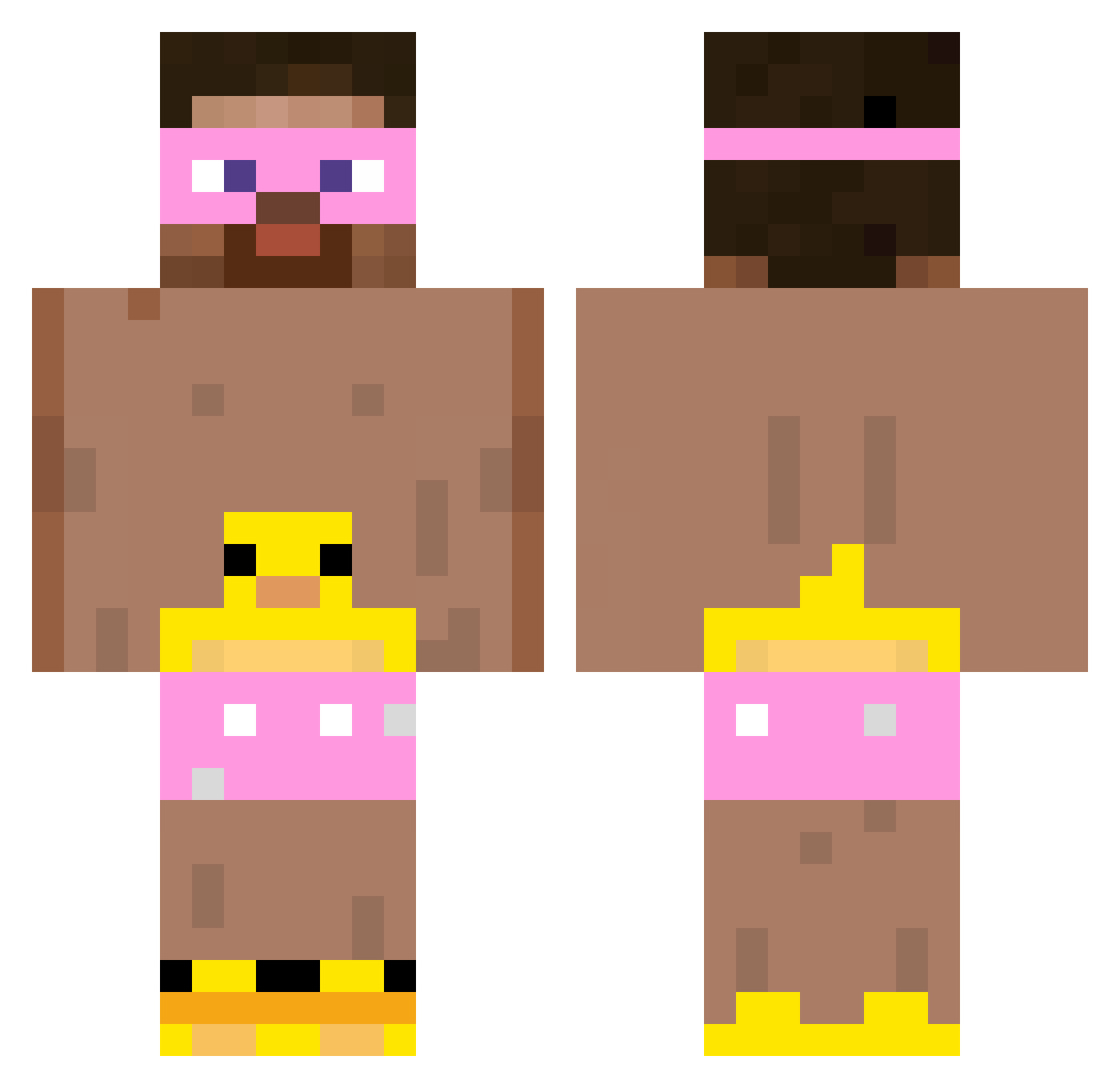 Stryh Minecraft skin, front and back view