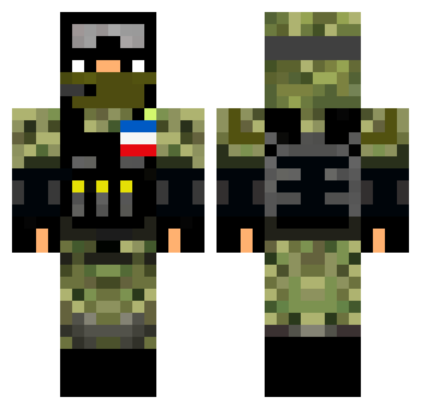 TRYHARDER08 Minecraft skin, front and back view