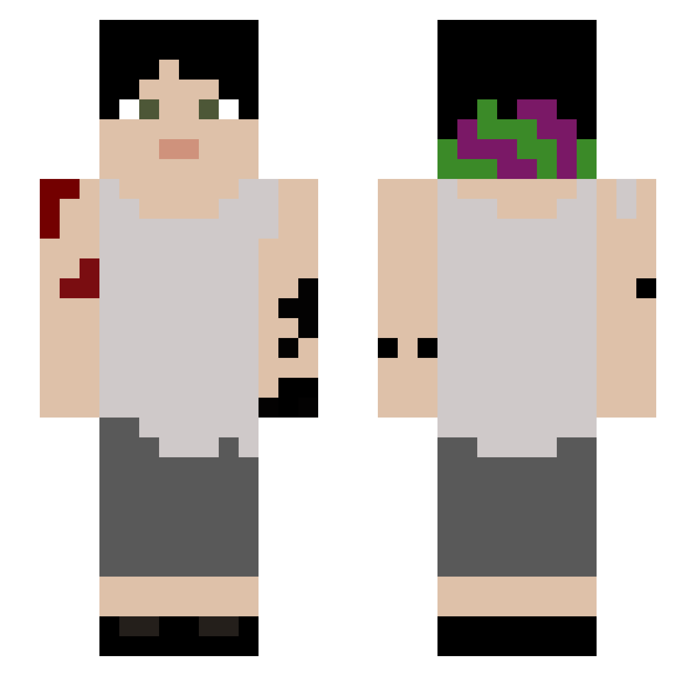 IkeTrzz Minecraft skin, front and back view