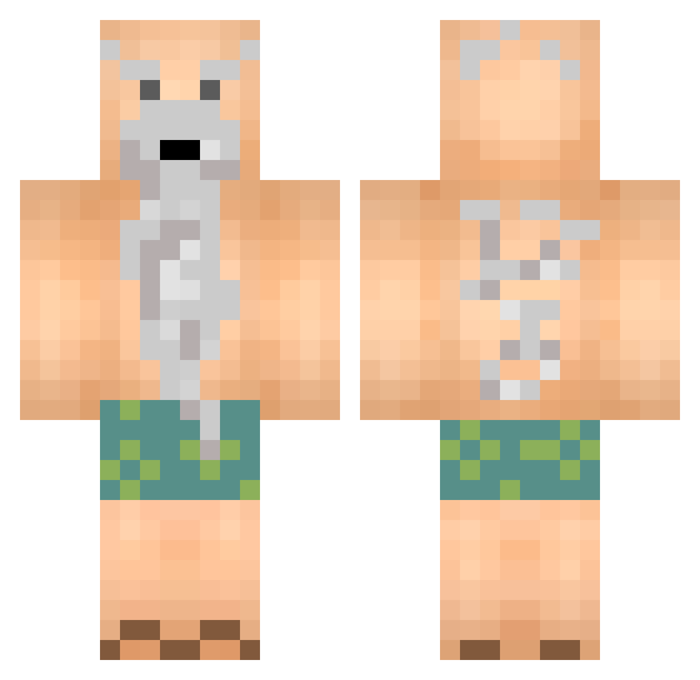 gusistuff Minecraft skin, front and back view