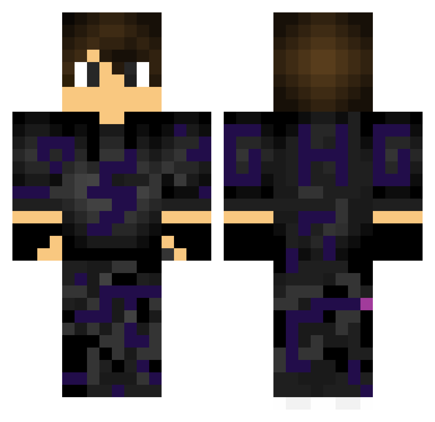 shortyx67 Minecraft skin, front and back view