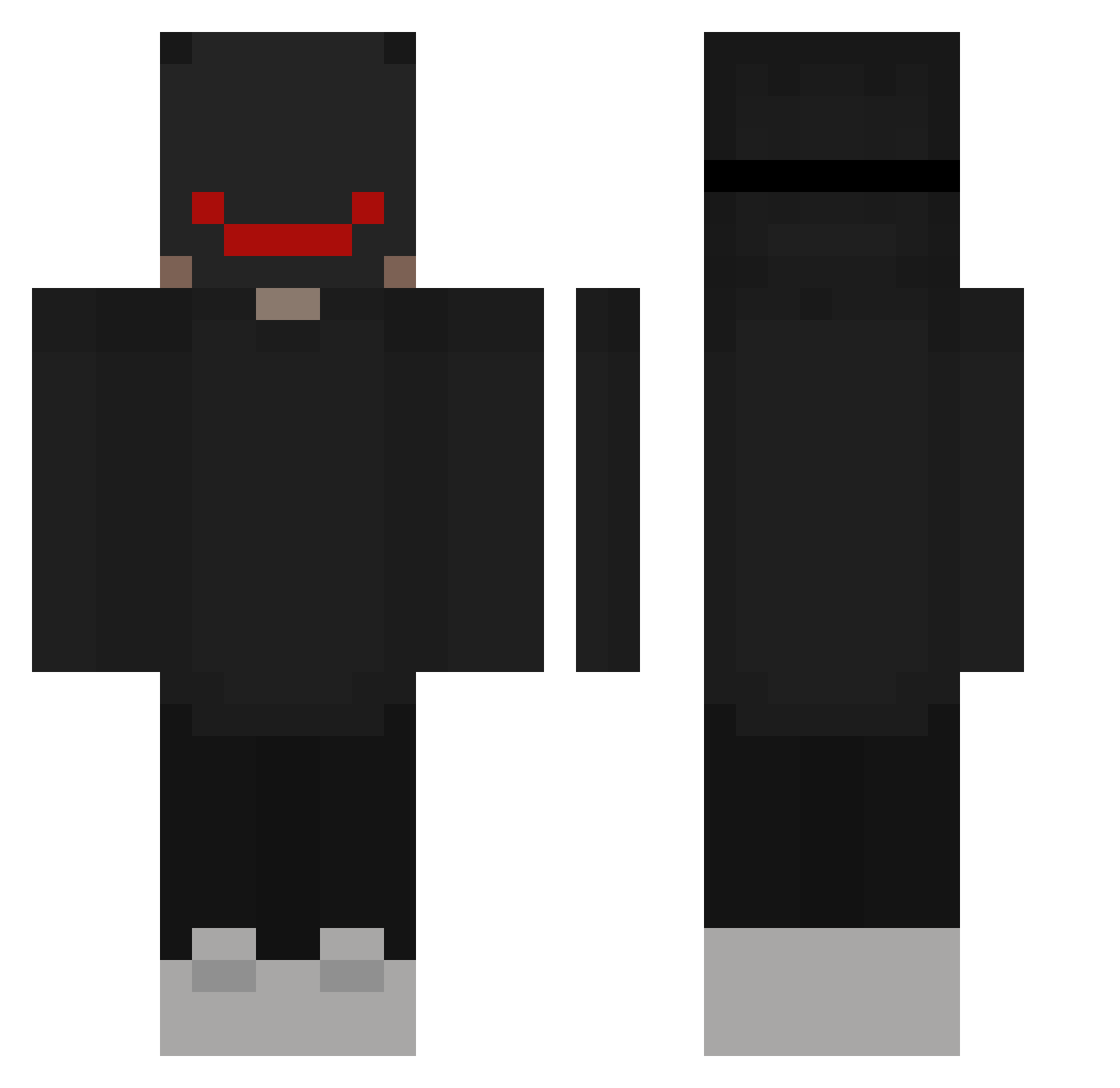 Teufrel Minecraft skin, front and back view