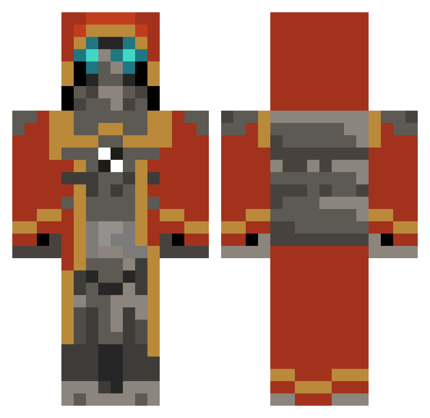 BossMcBossness Minecraft skin, front and back view