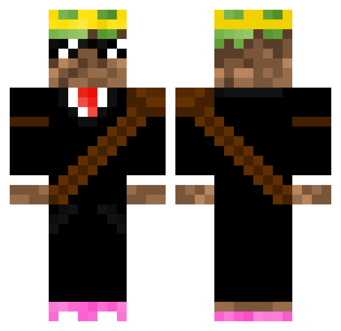 Sebastiannos Minecraft skin, front and back view