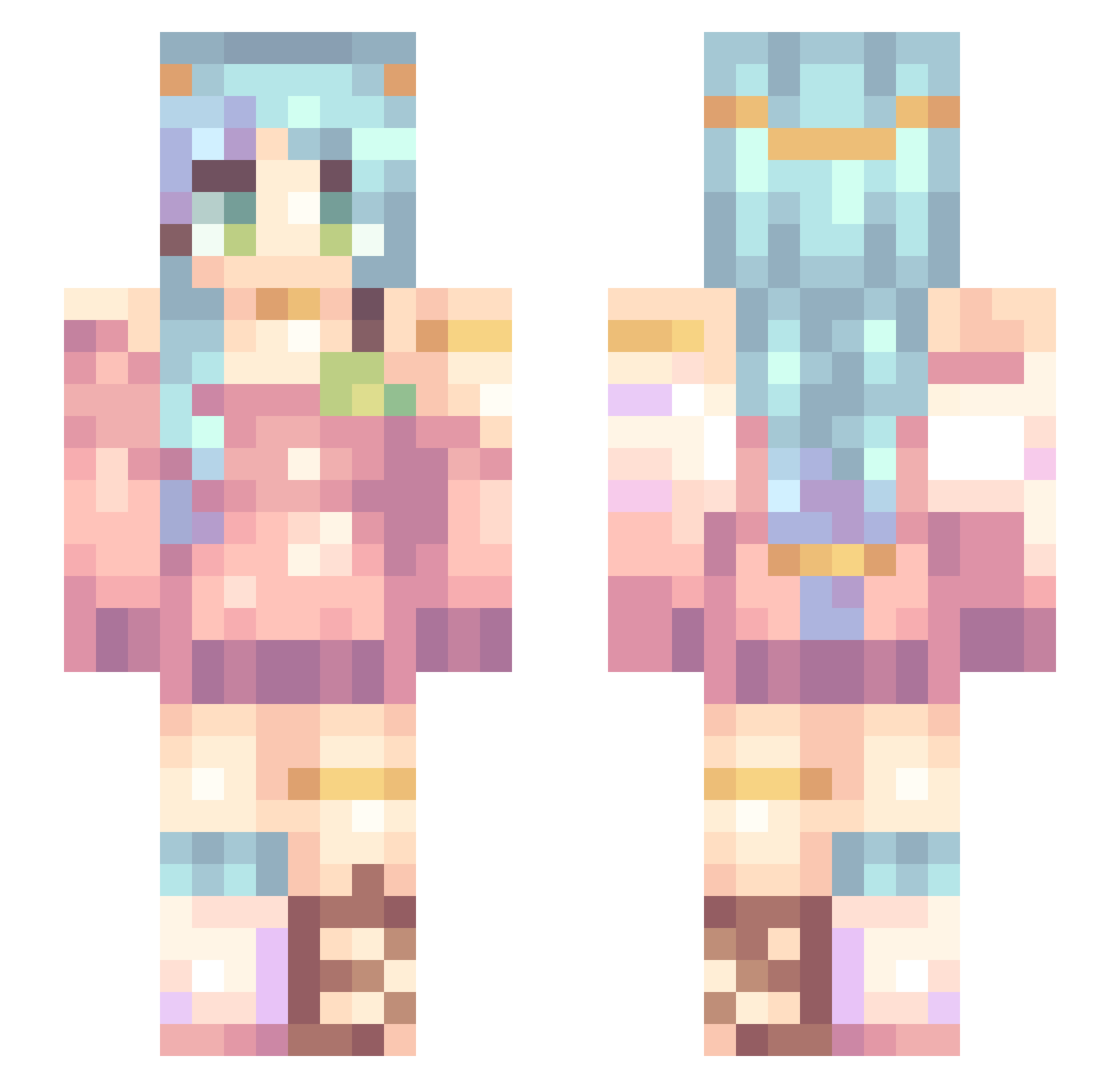 ShadowLinkle Minecraft skin, front and back view
