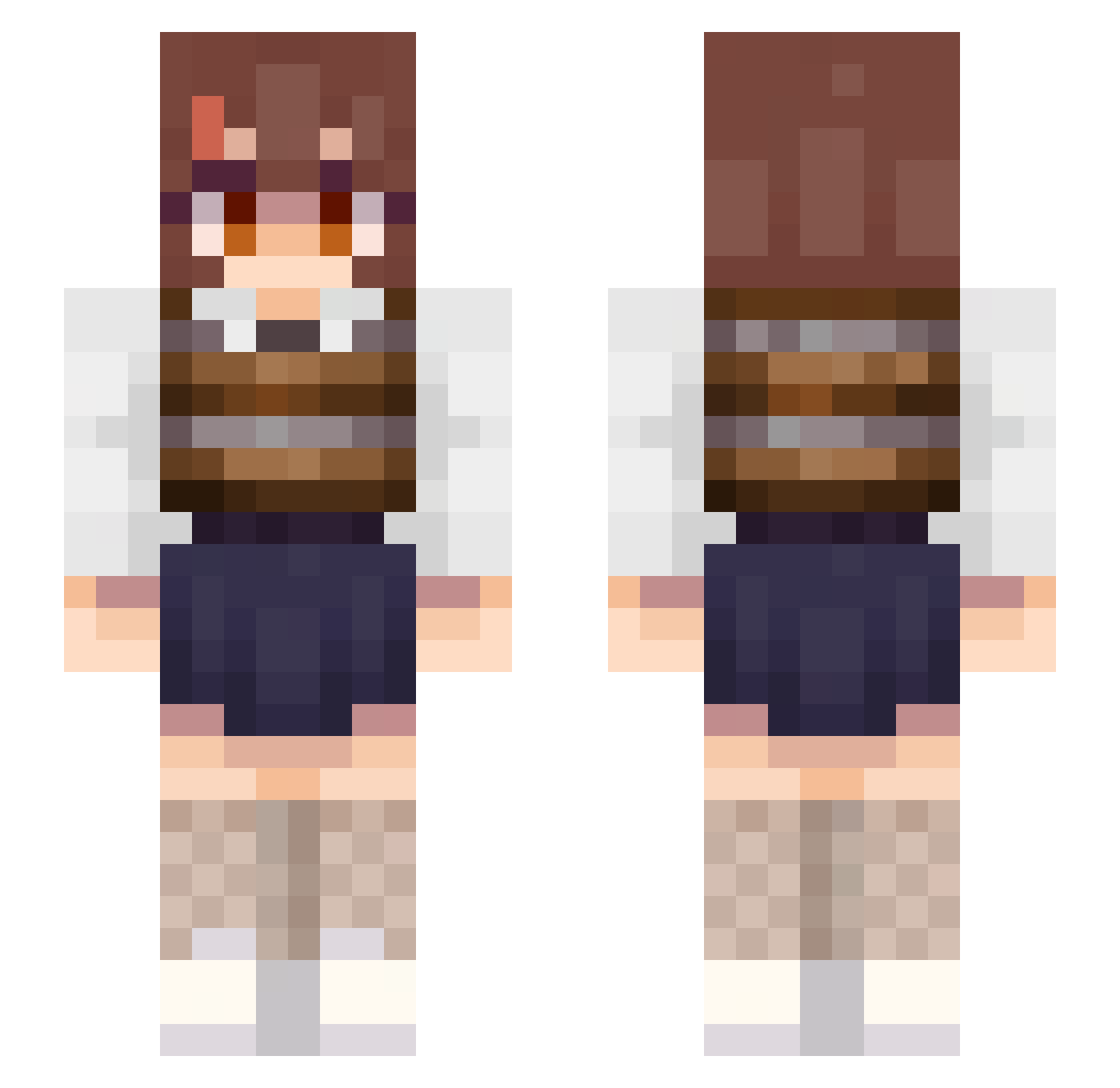 Boltycake Minecraft skin, front and back view