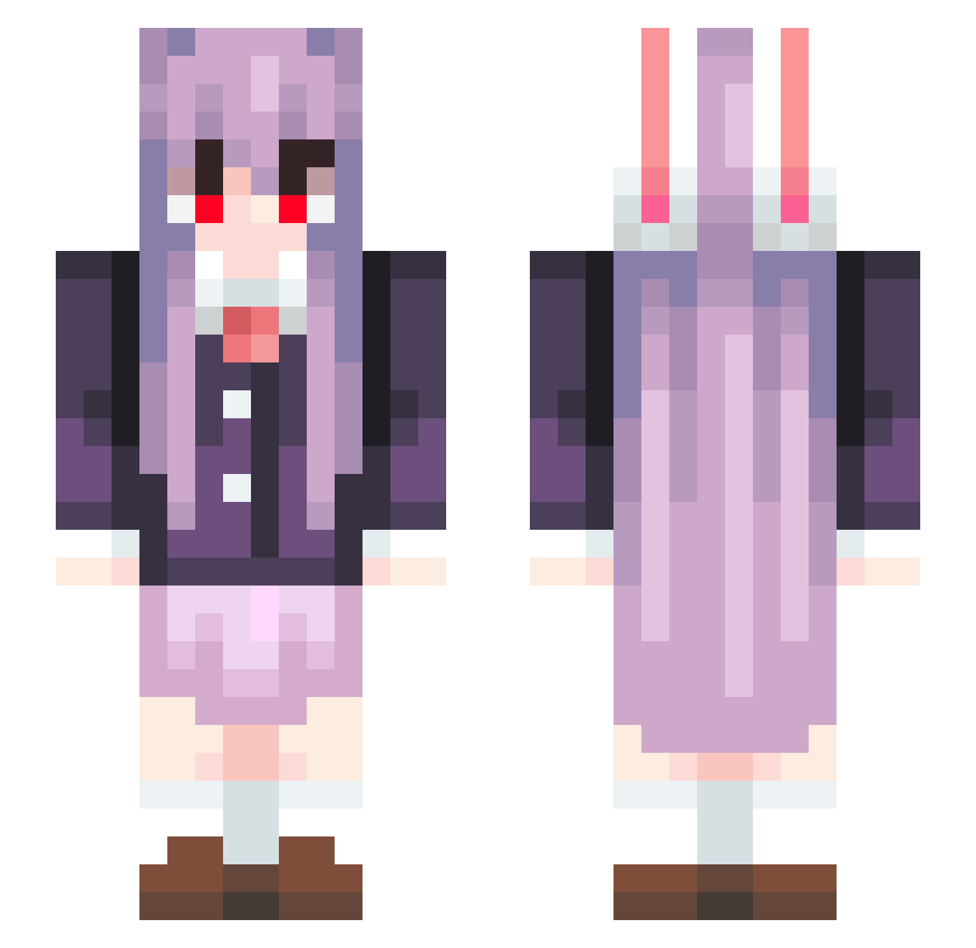 ineedadommymommy Minecraft skin, front and back view