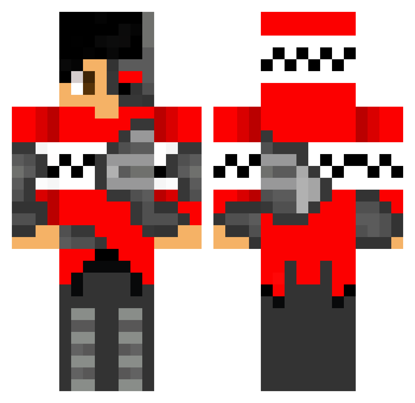 RankedMick Minecraft skin, front and back view