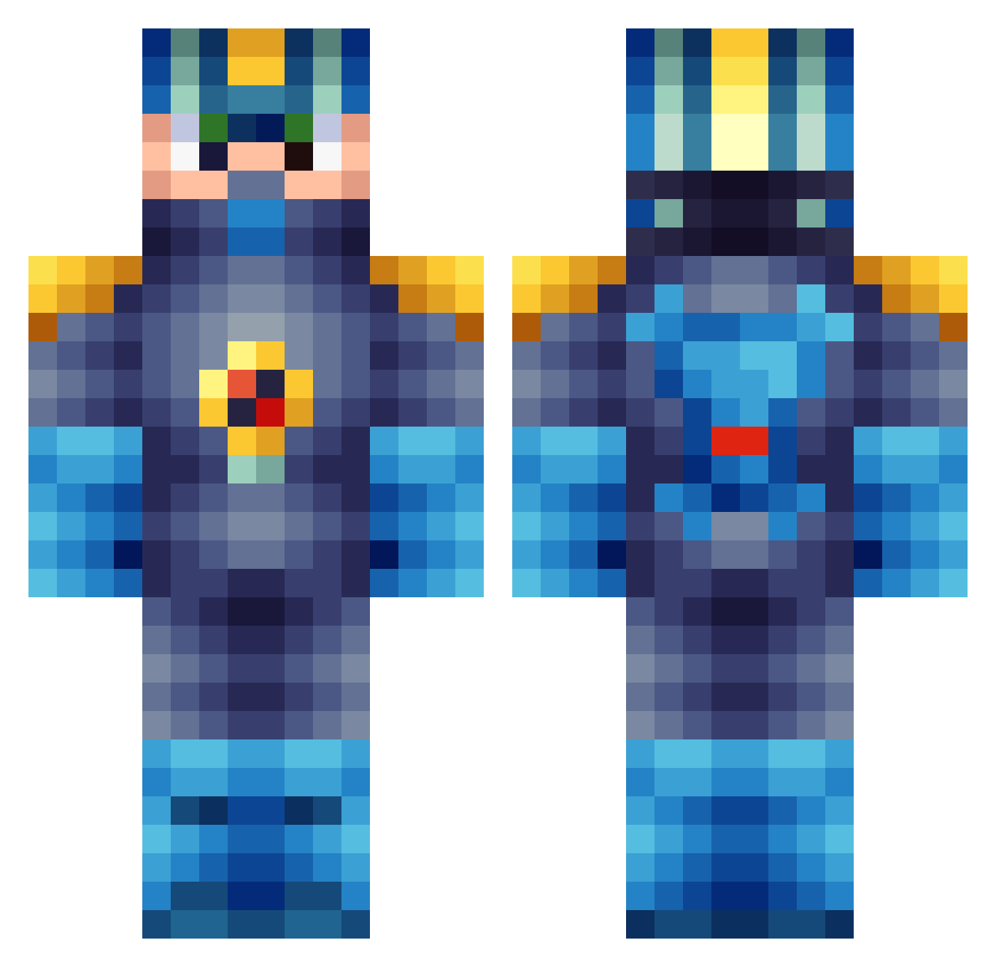 NTwarrior91 Minecraft skin, front and back view