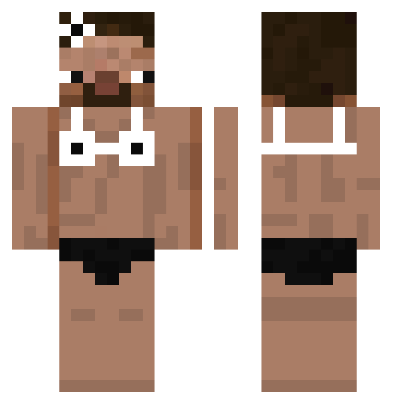 B_cup Minecraft skin, front and back view