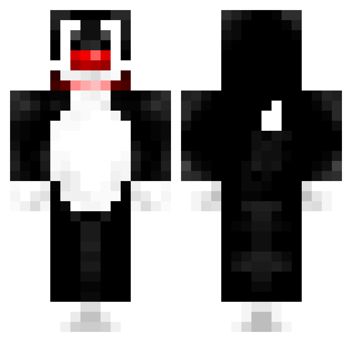 Gromiomiom Minecraft skin, front and back view