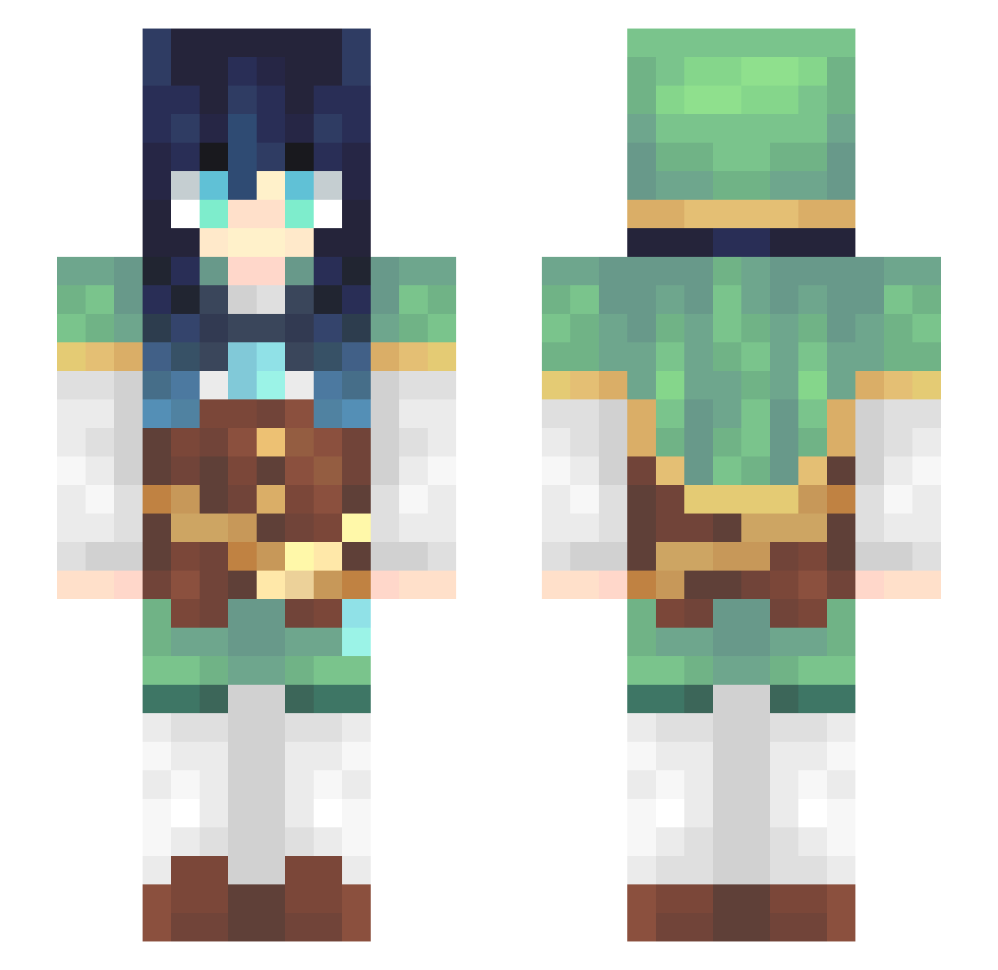sylviaTHESECOND Minecraft skin, front and back view