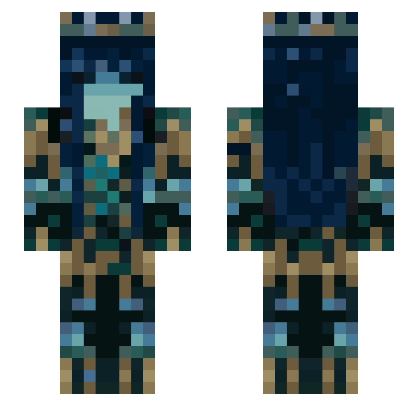 Adventurekitten Minecraft skin, front and back view