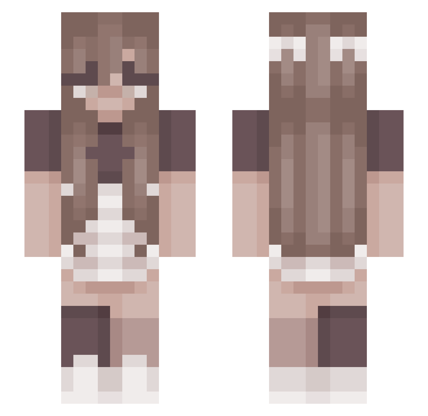 kimspoop Minecraft skin, front and back view