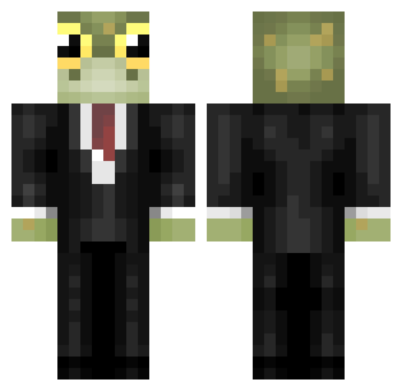 YoshisRobot Minecraft skin, front and back view