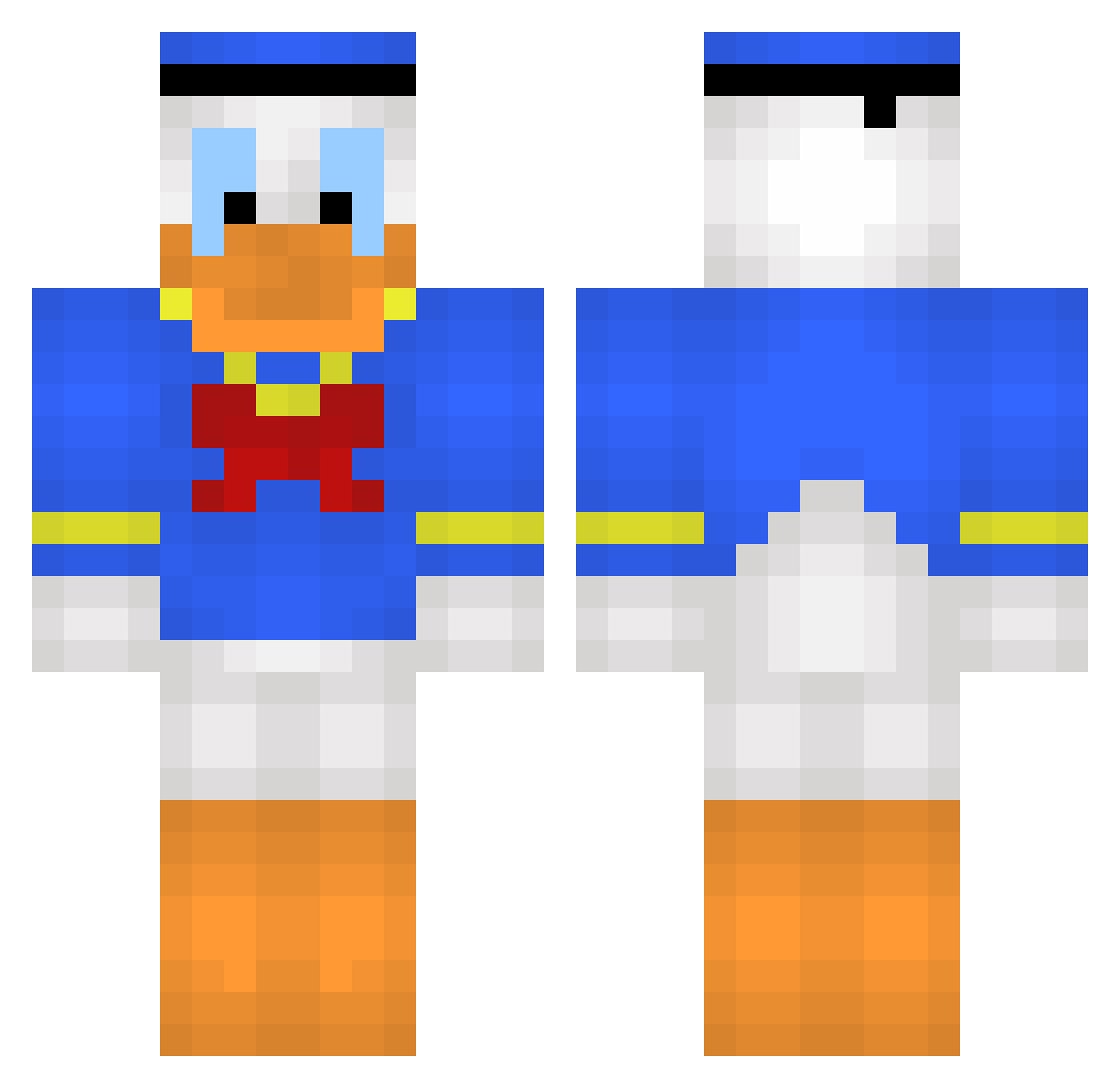 ThePerfectBatata Minecraft skin, front and back view