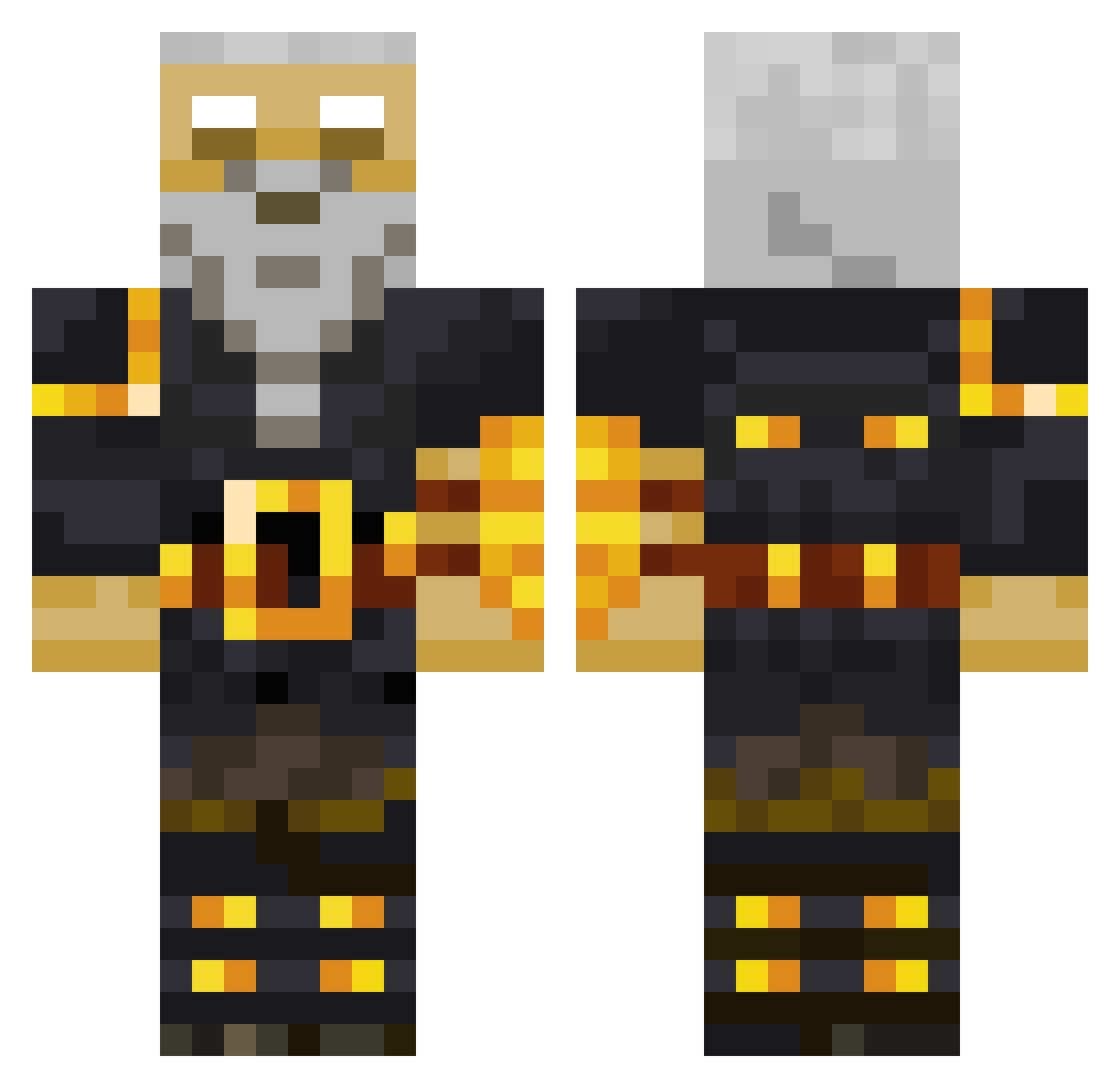 orange223 Minecraft skin, front and back view