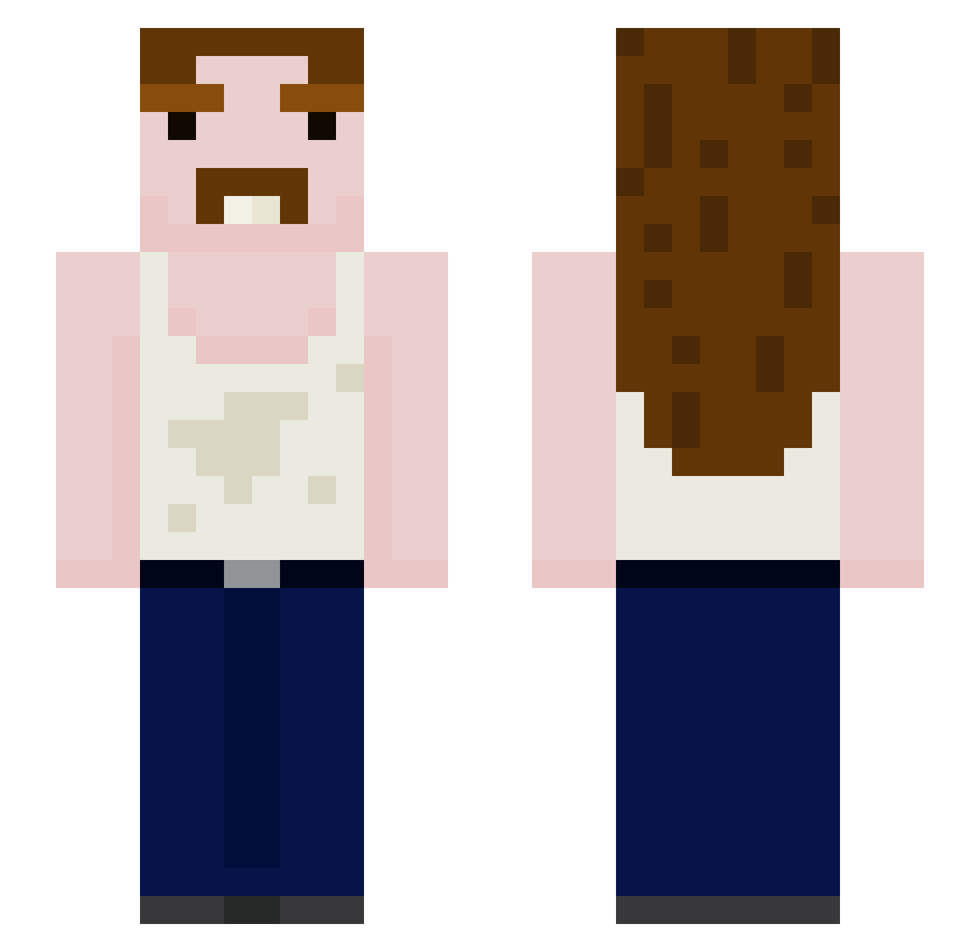 Arkfires Minecraft skin, front and back view