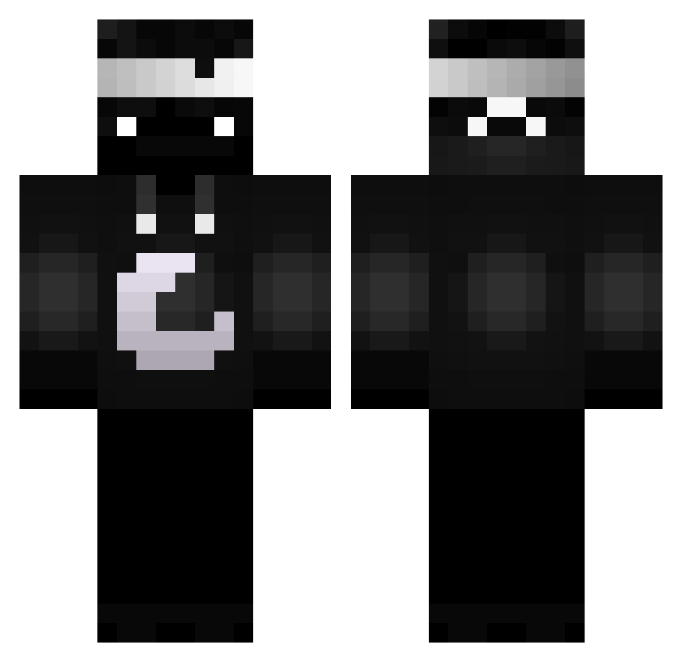 Zonnixon Minecraft skin, front and back view