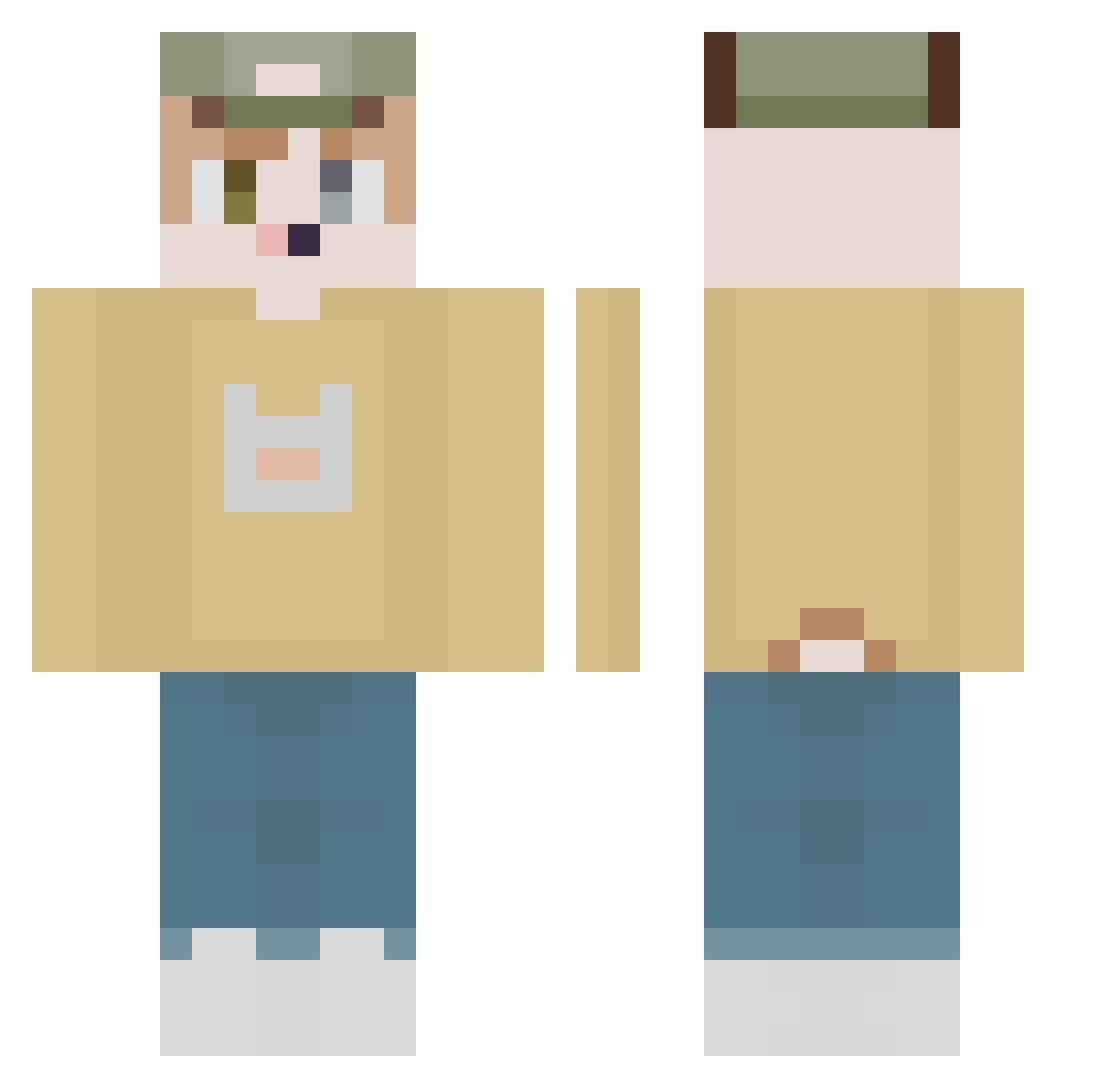 Made_In_SangChu Minecraft skin, front and back view
