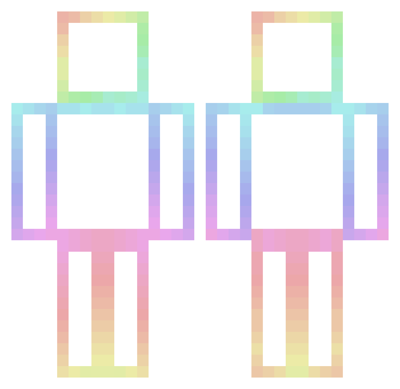 Unpunished Minecraft skin, front and back view