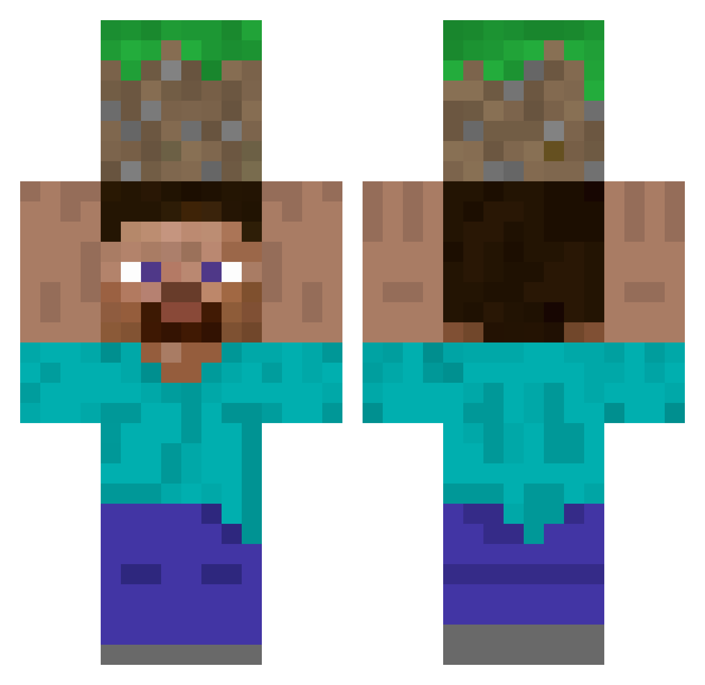 igdam Minecraft skin, front and back view
