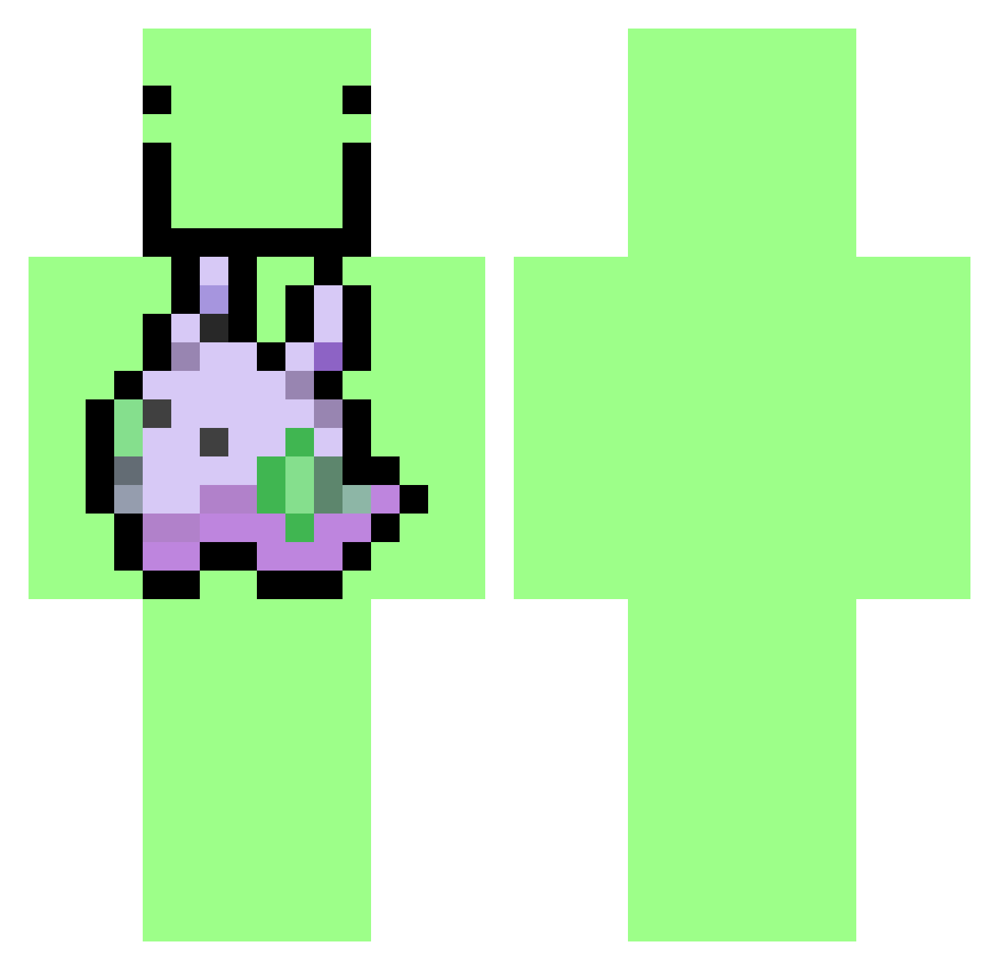 zAEjr Minecraft skin, front and back view