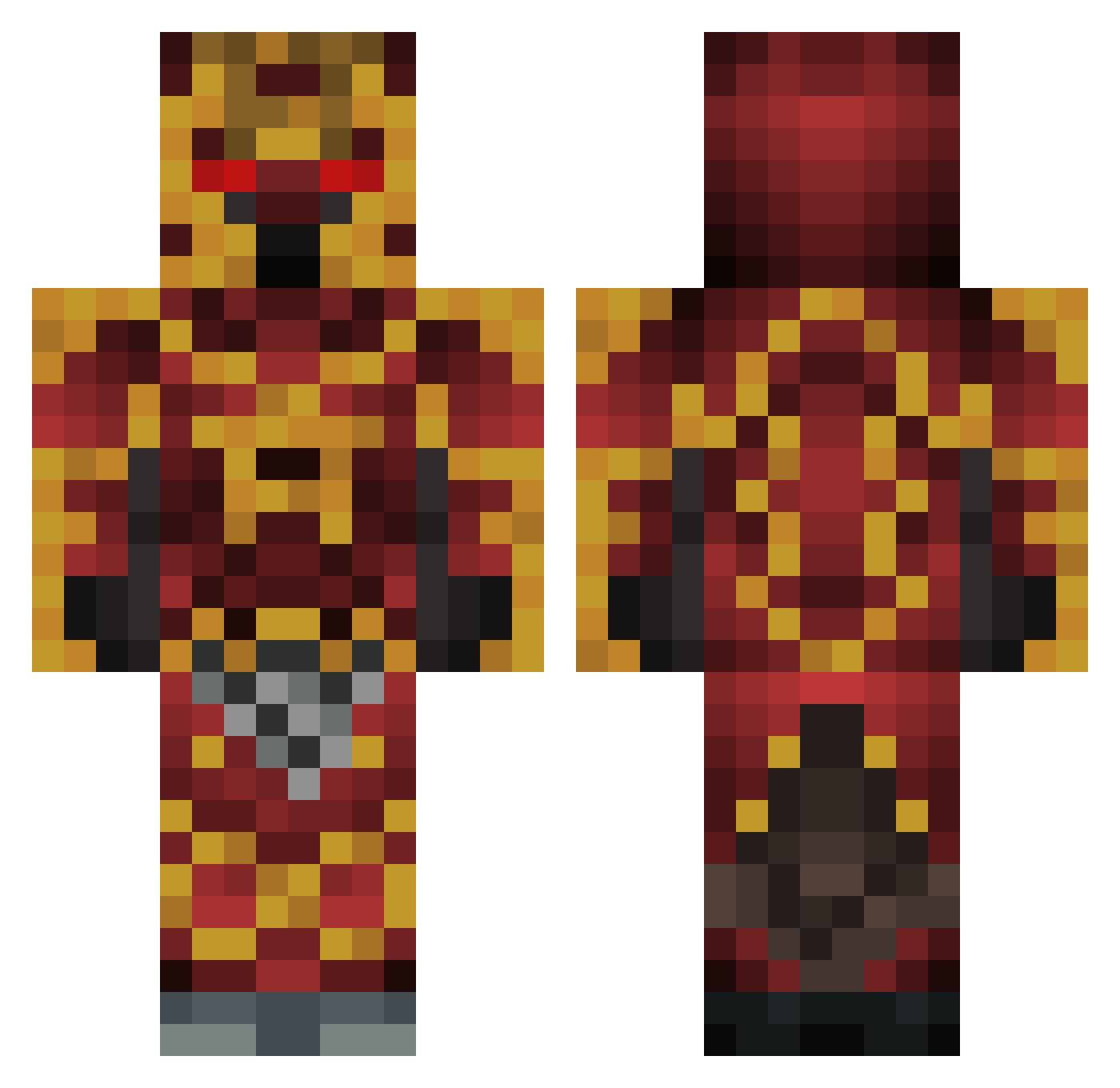 BigQueeg Minecraft skin, front and back view