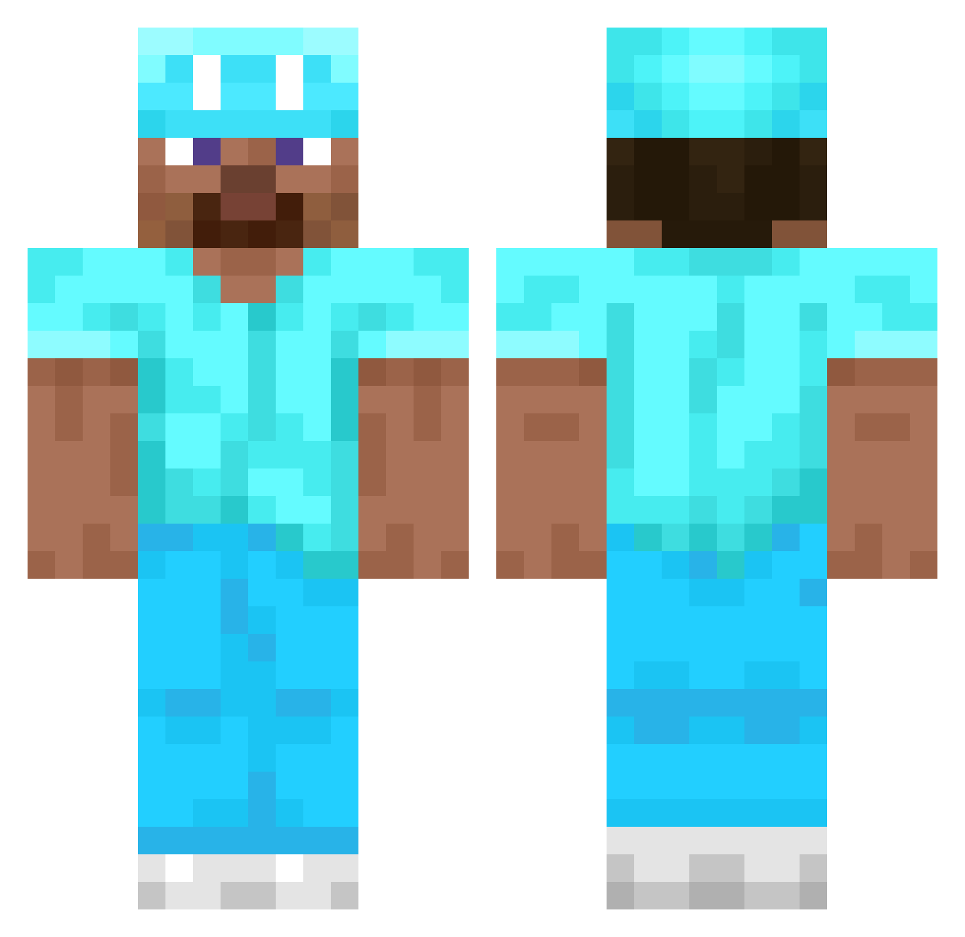 Guardeon Minecraft skin, front and back view