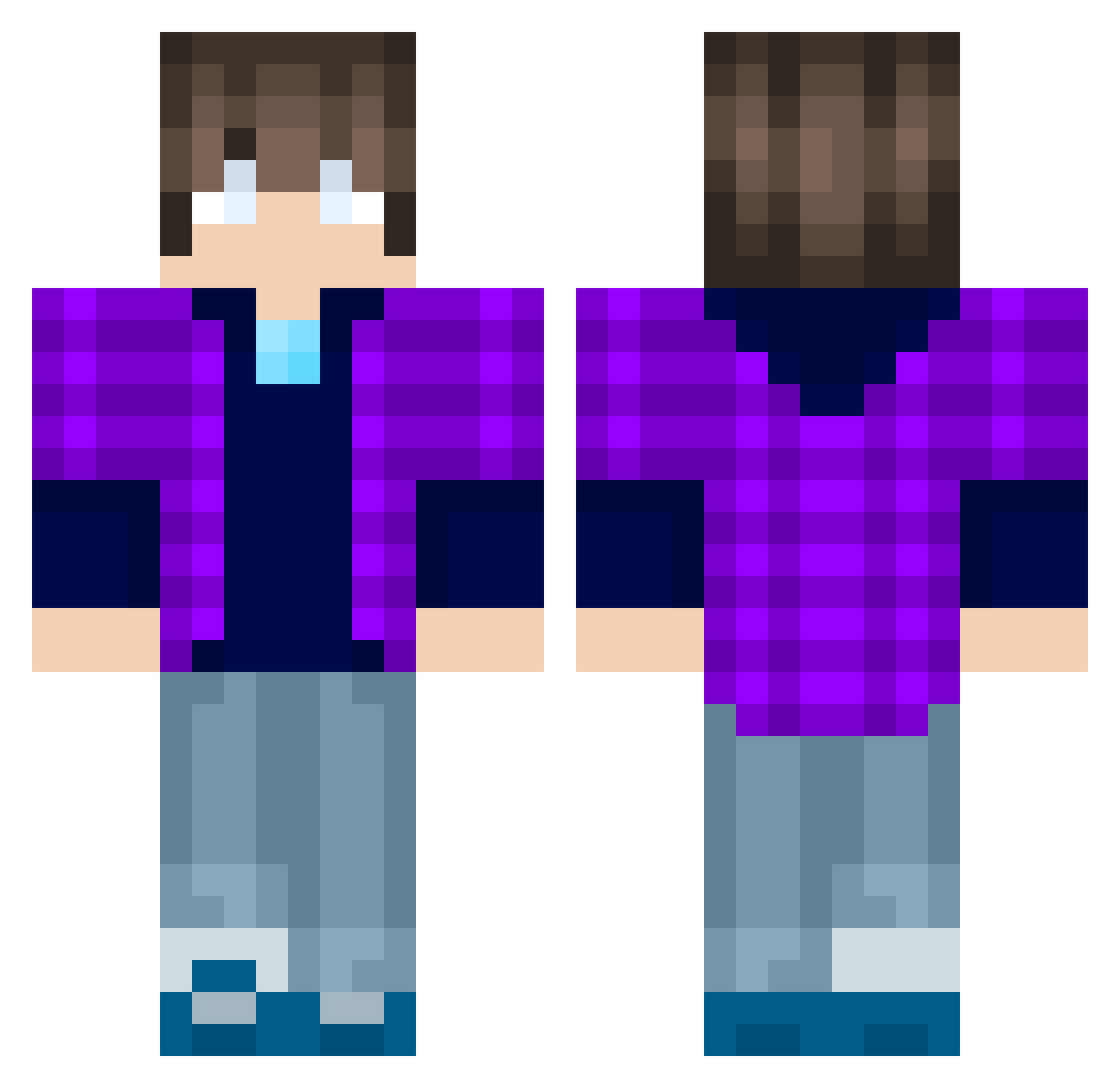 MinasTrekWars Minecraft skin, front and back view