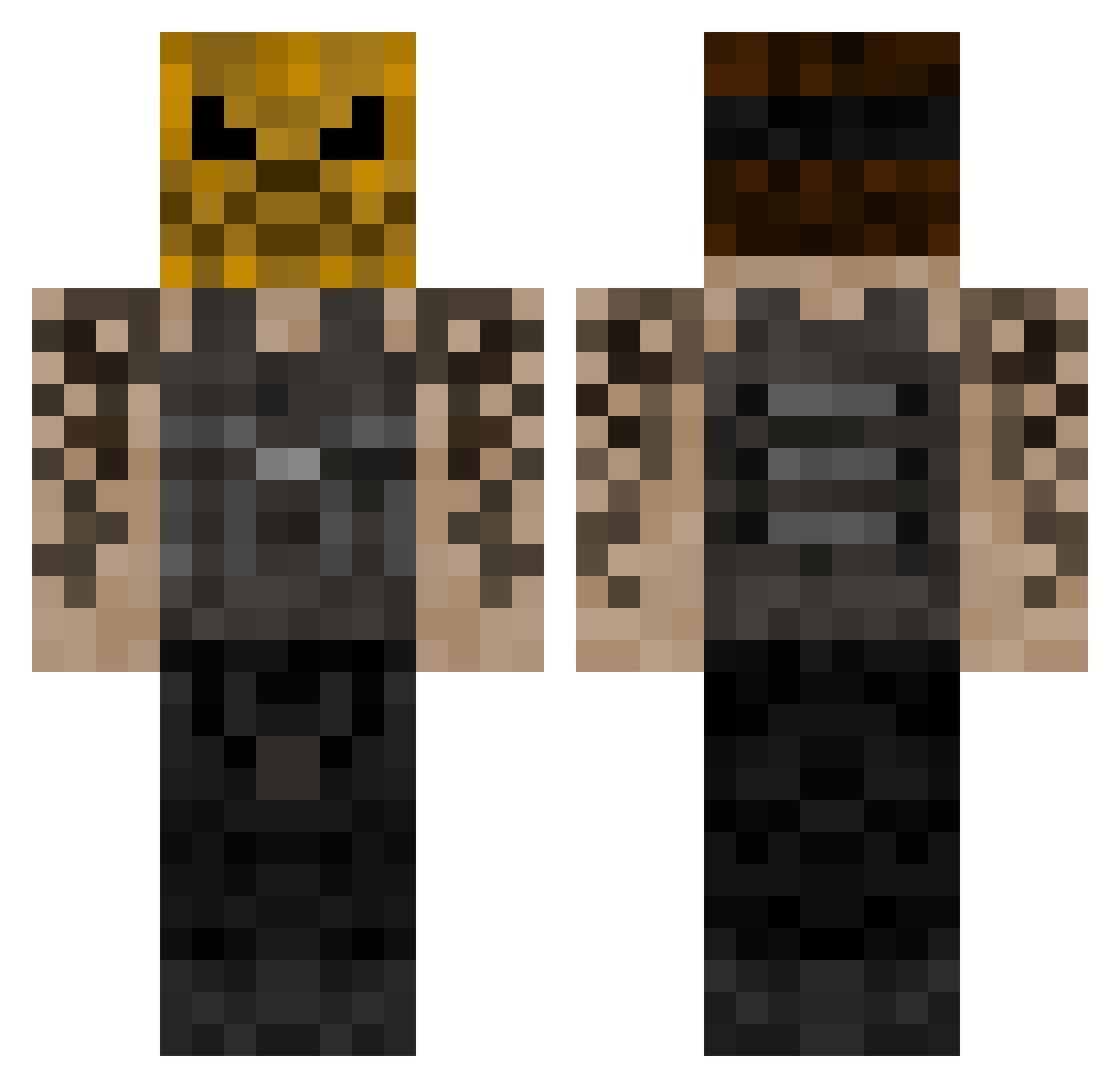Jesus_Baguette Minecraft skin, front and back view
